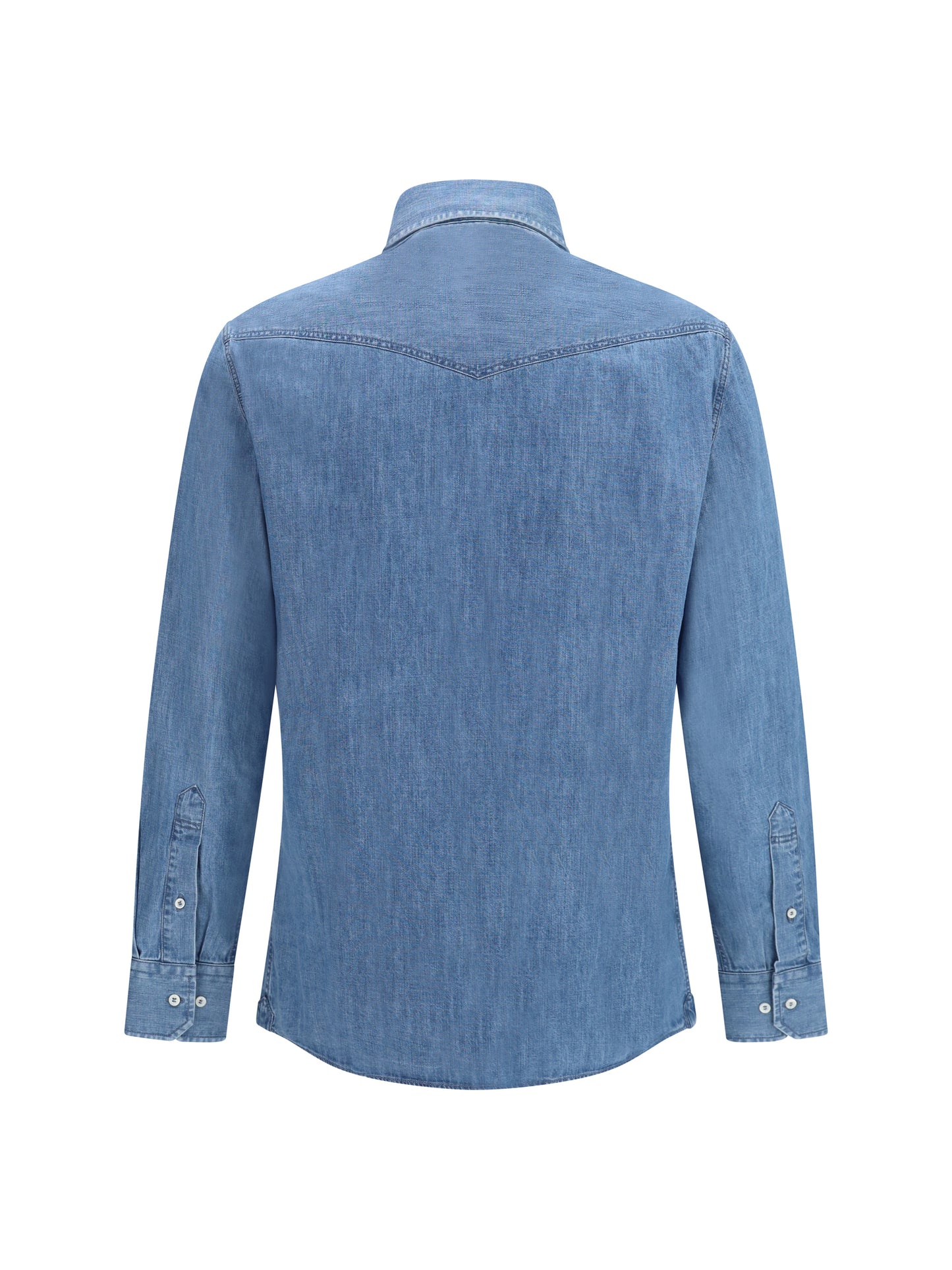 Brunello Cucinelli Men Easy Fit Lightweight Denim Shirt BRUNELLO CUCINELLI