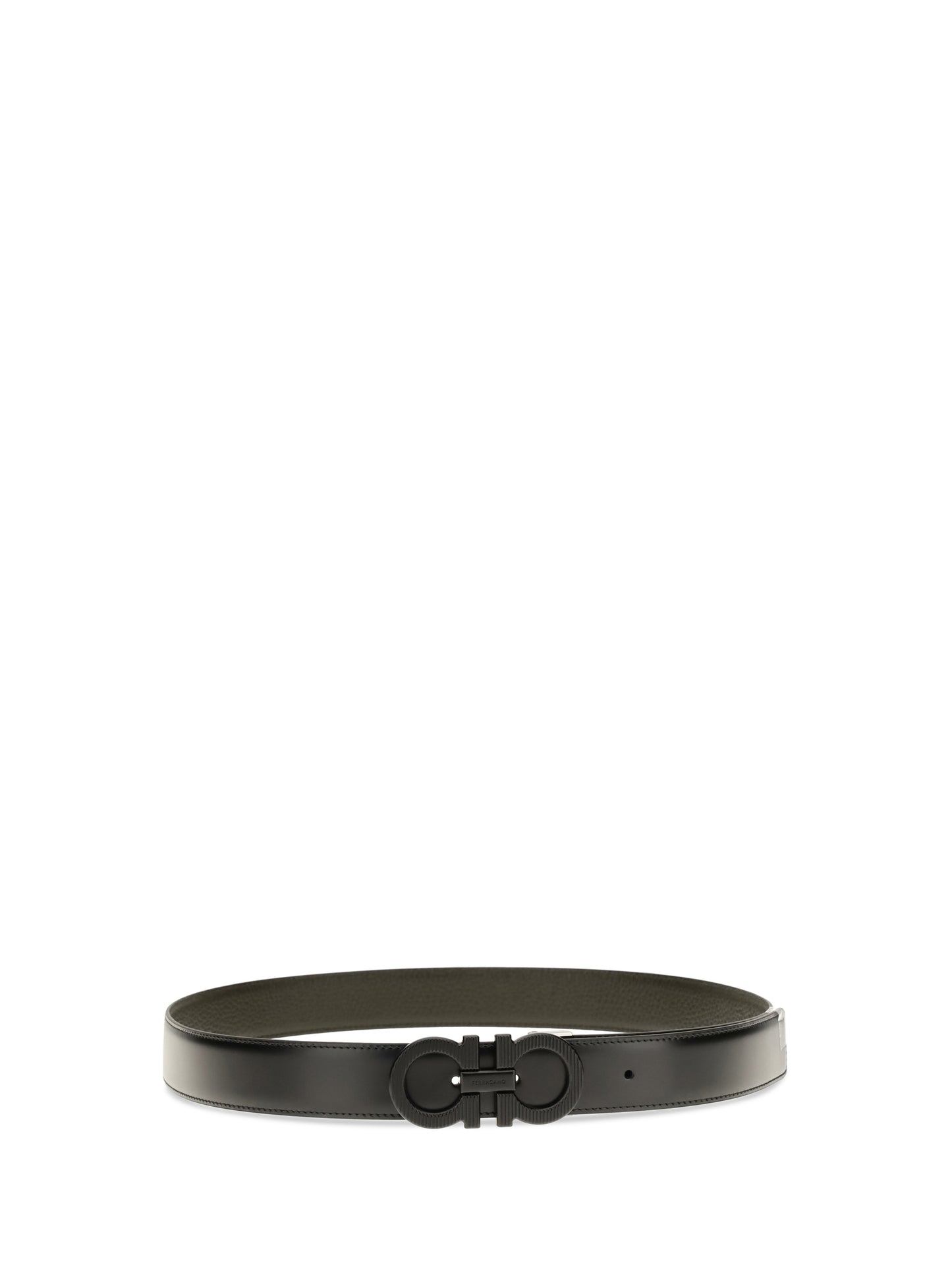 Ferragamo Men Reversible Adjustable Belt With Textured Gancini Buckle FERRAGAMO