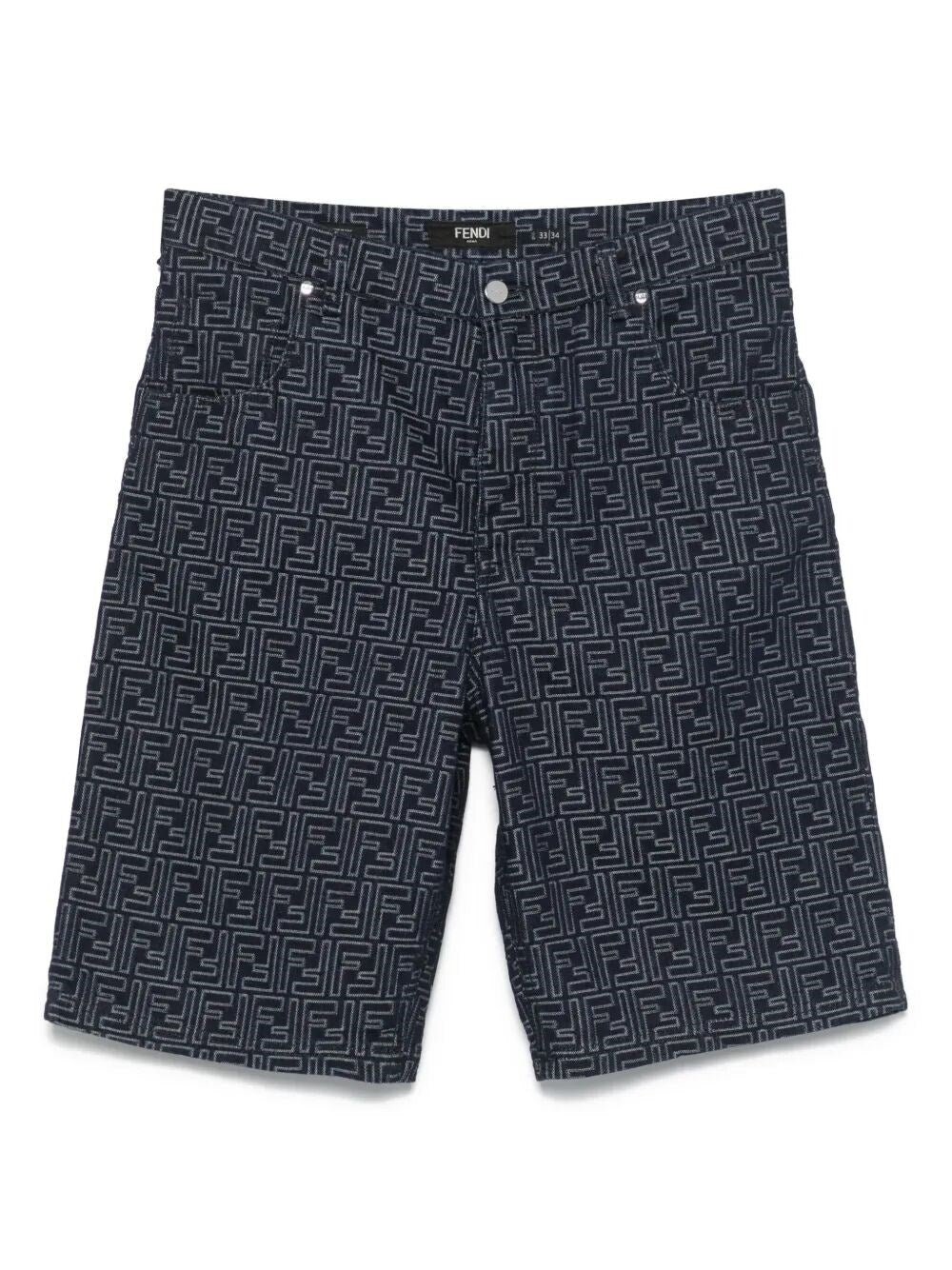 Fendi Men `Ff` Denim Shorts FENDI