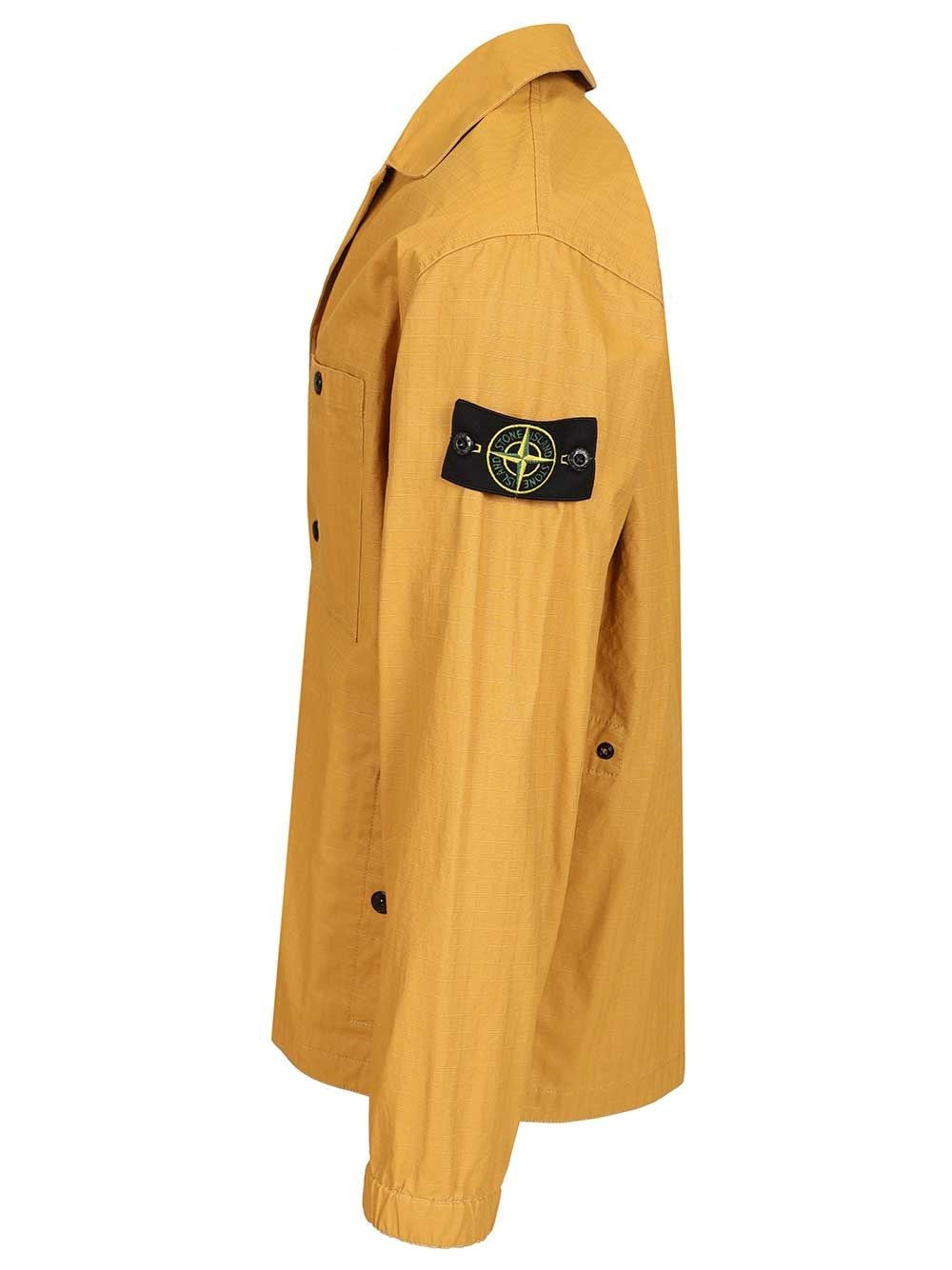 Stone Island Men Overshirt In Resin-Treated Cotton Ripstop STONE ISLAND