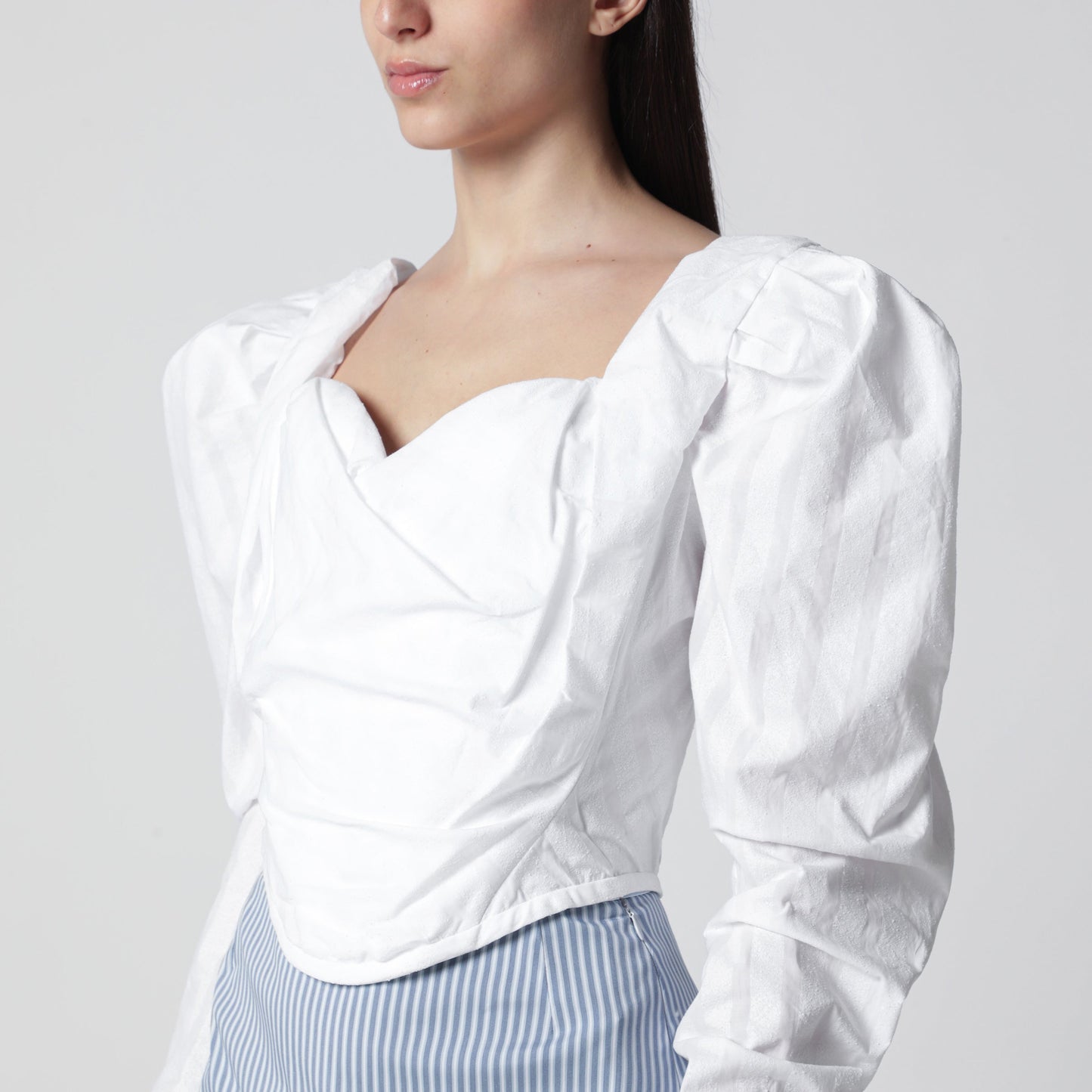Vivienne Westwood Sunday Corset Top In White Cotton Women VIVIENNE WESTWOOD