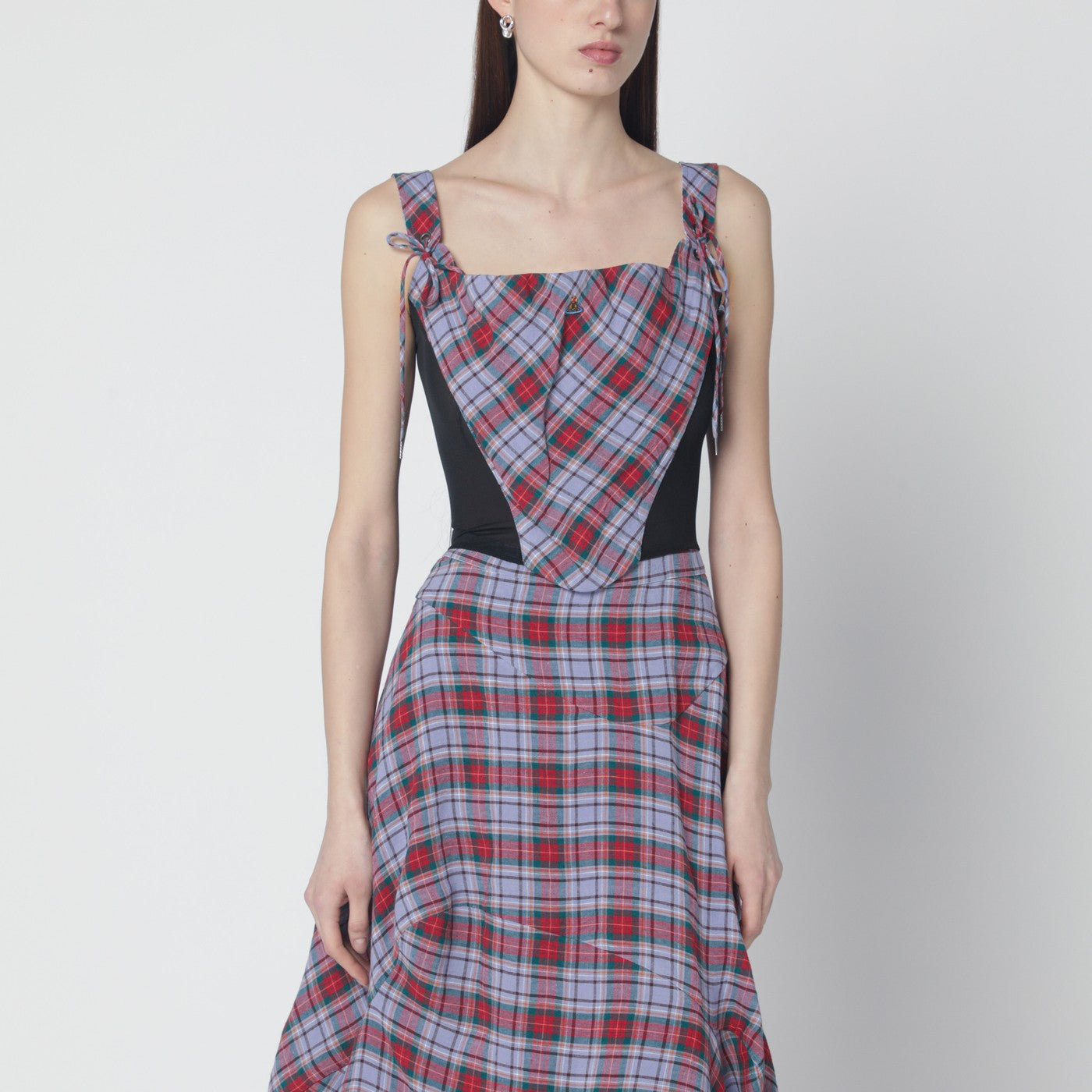 Vivienne Westwood Puppy Linen Corset With Tartan Pattern Women VIVIENNE WESTWOOD