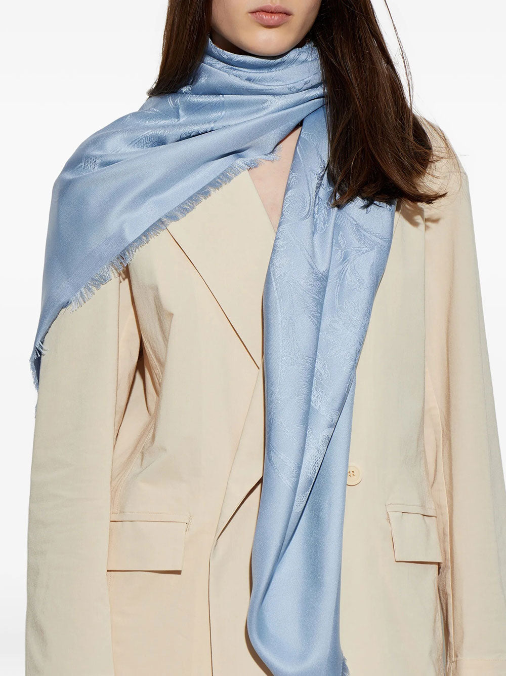 Ferragamo Women Sl Pergamen Silk Jacquard Shawl FERRAGAMO