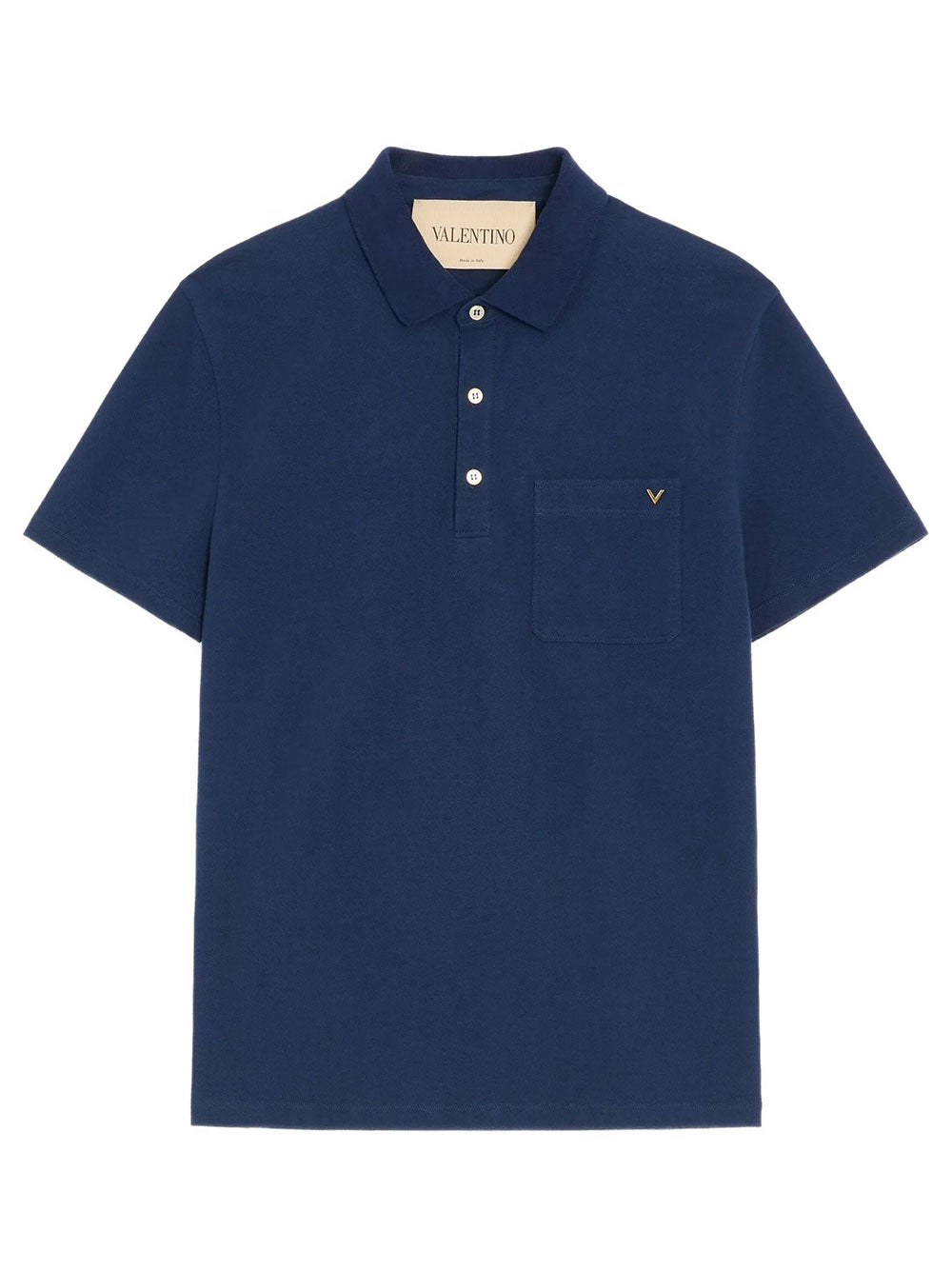 Valentino Garavani Men Valentino Polo Shirt In Cotton Piqué With Vgold VALENTINO GARAVANI