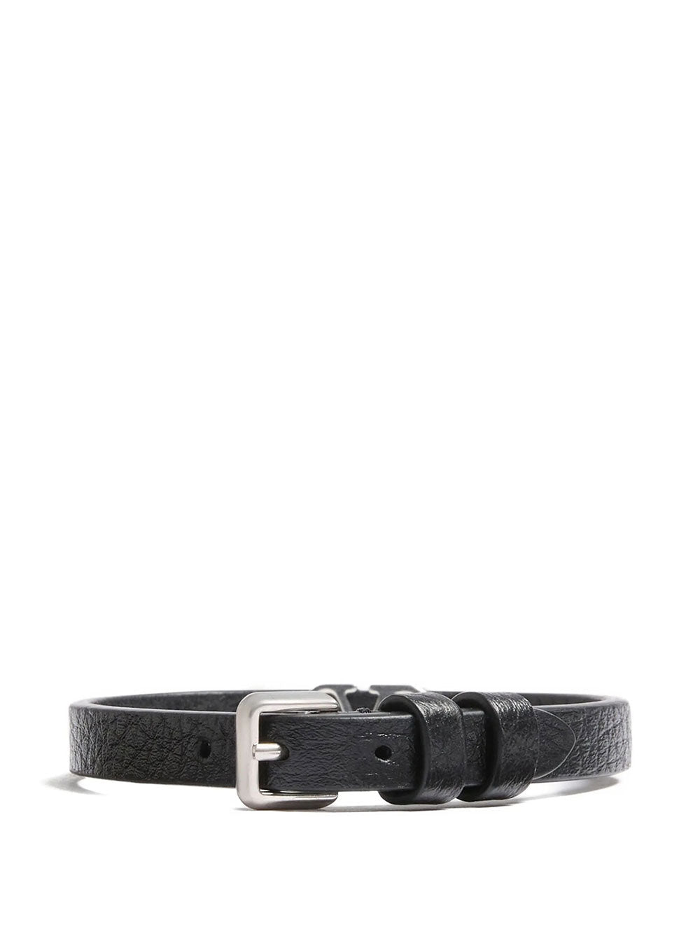 Valentino Garavani Men Vlogo Signature Grainy Leather Bracelet VALENTINO GARAVANI