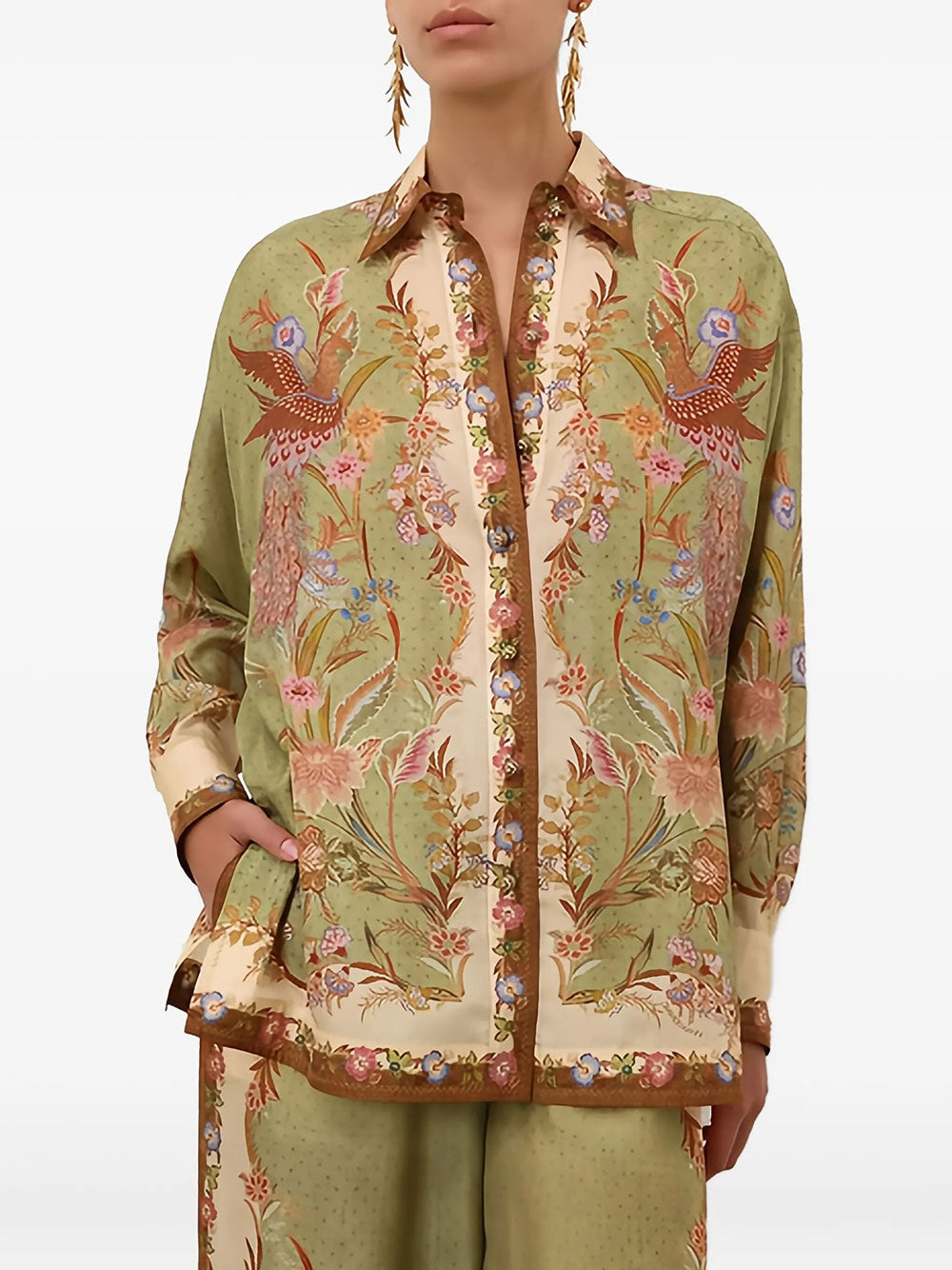 Zimmermann Women Indra Relaxed Silk Shirt ZIMMERMANN