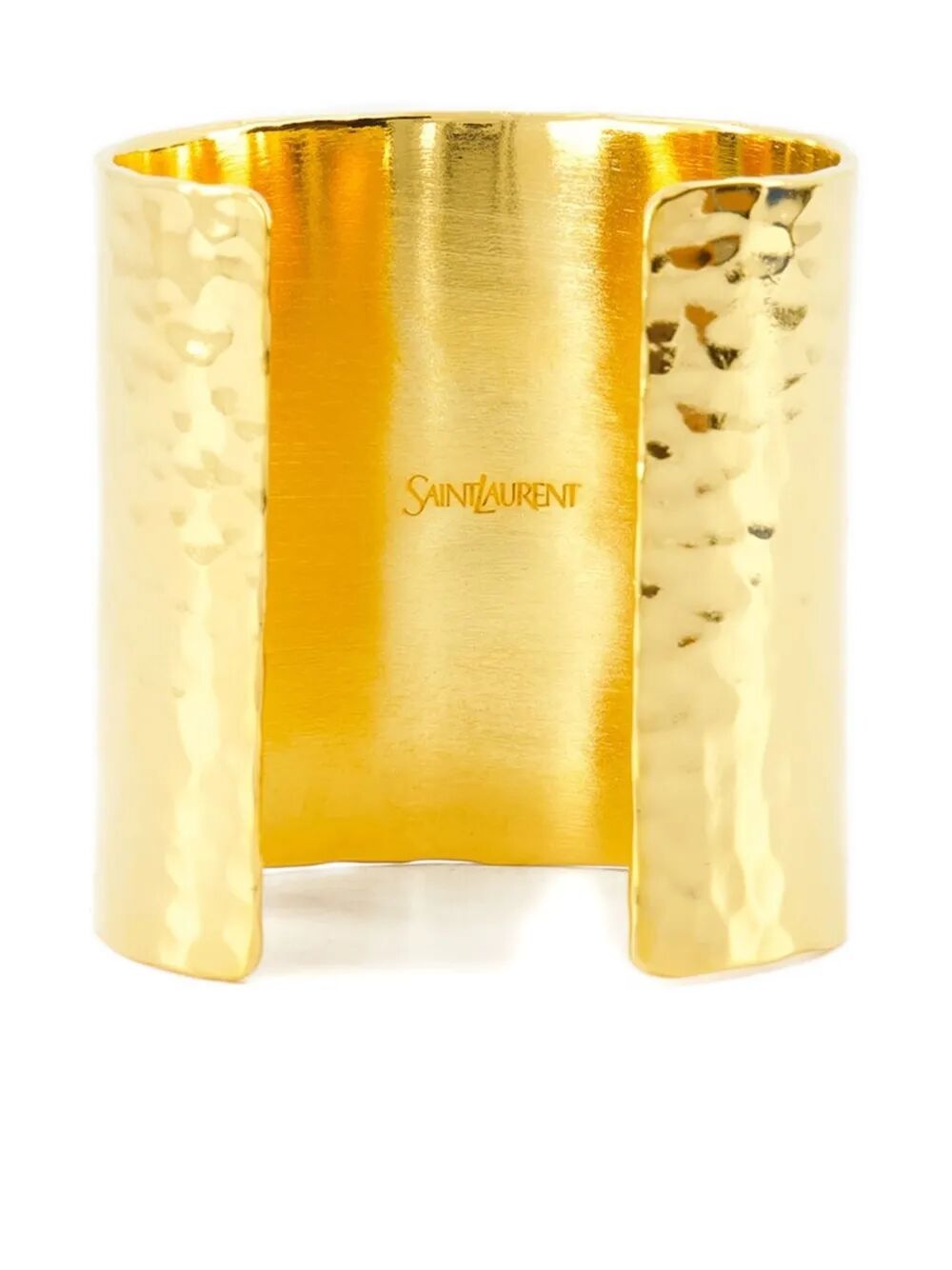 Saint Laurent Women Cassandre Cuff In Hammered Metal SAINT LAURENT