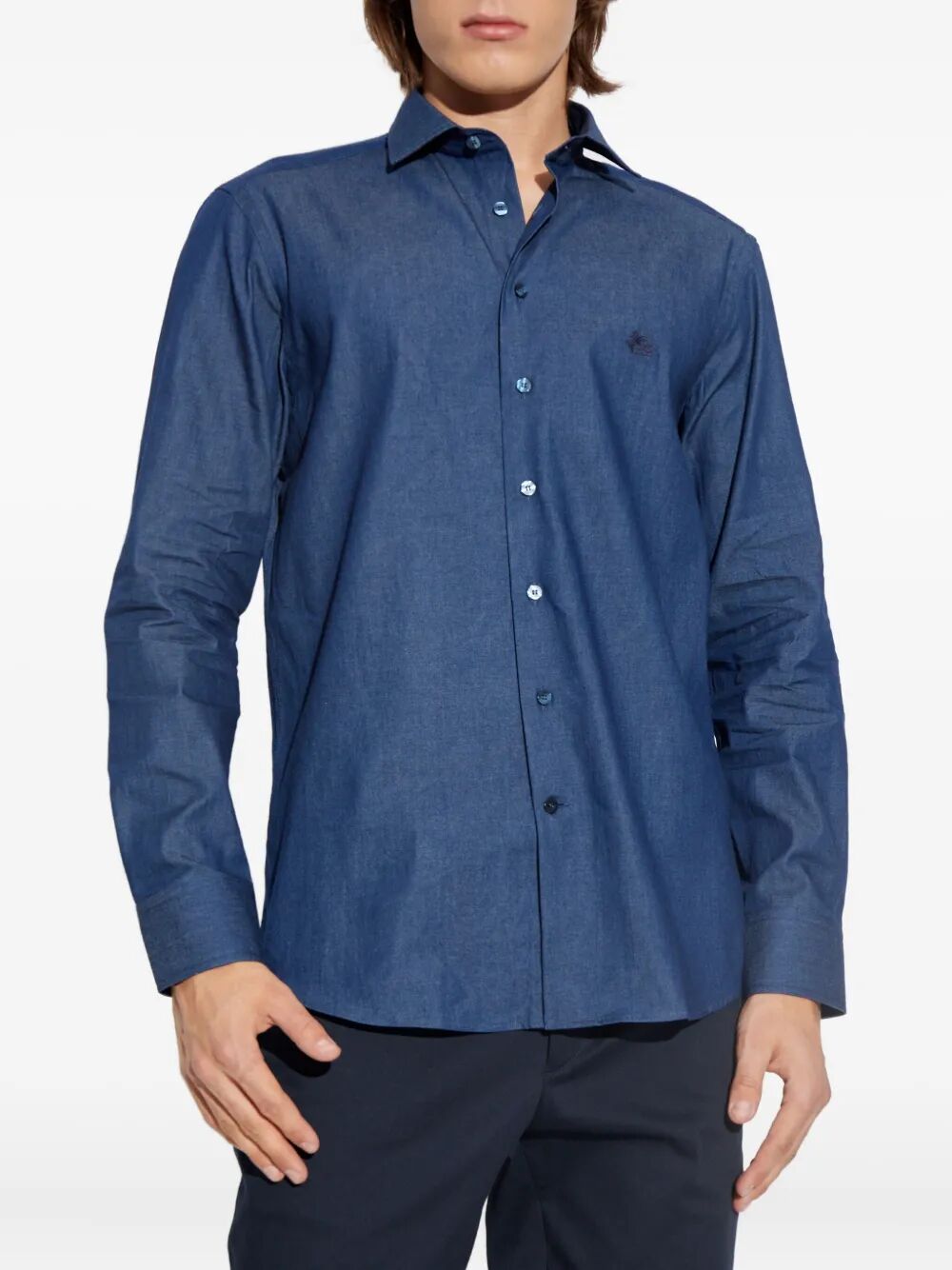 Etro Men Embroidered Logo Cotton Shirt ETRO