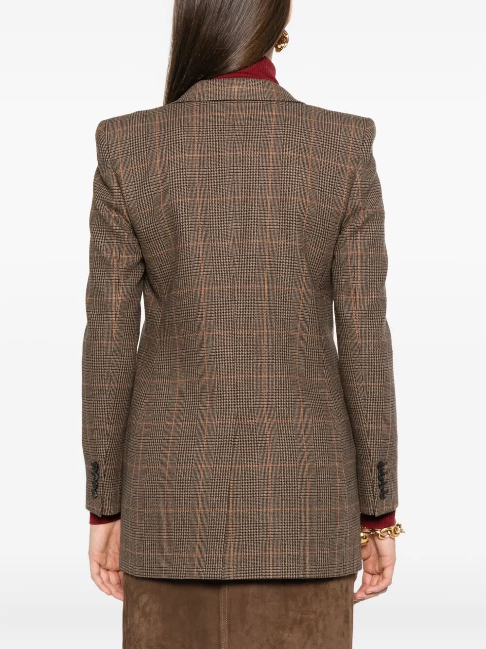 Saint Laurent Women Checked Single-Breasted Blazer SAINT LAURENT