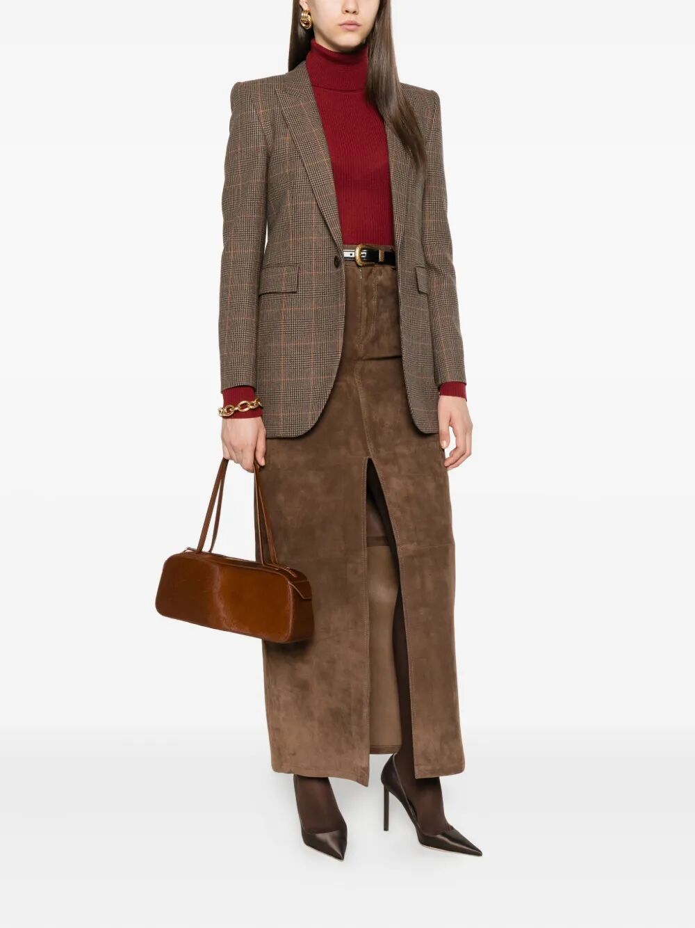 Saint Laurent Women Checked Single-Breasted Blazer SAINT LAURENT