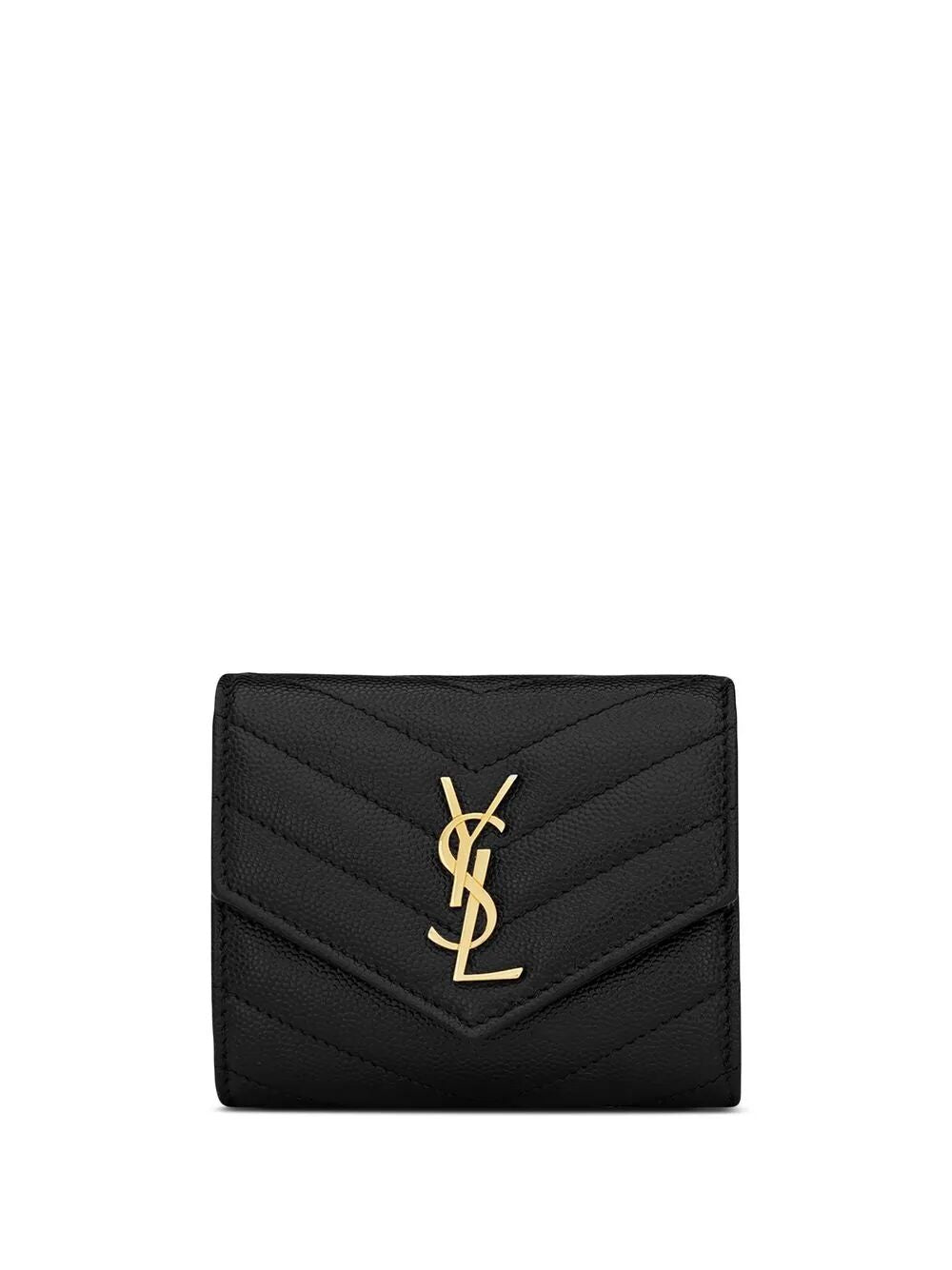 Saint Laurent Women Cassandre Matelassé Tri-Fold Wallet In Grain De Poudre Leather SAINT LAURENT