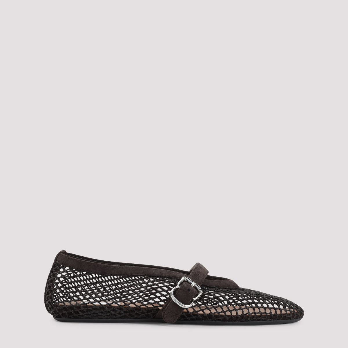 Alaïa Fishnet Suede Flat Ballerinas Women ALAIA