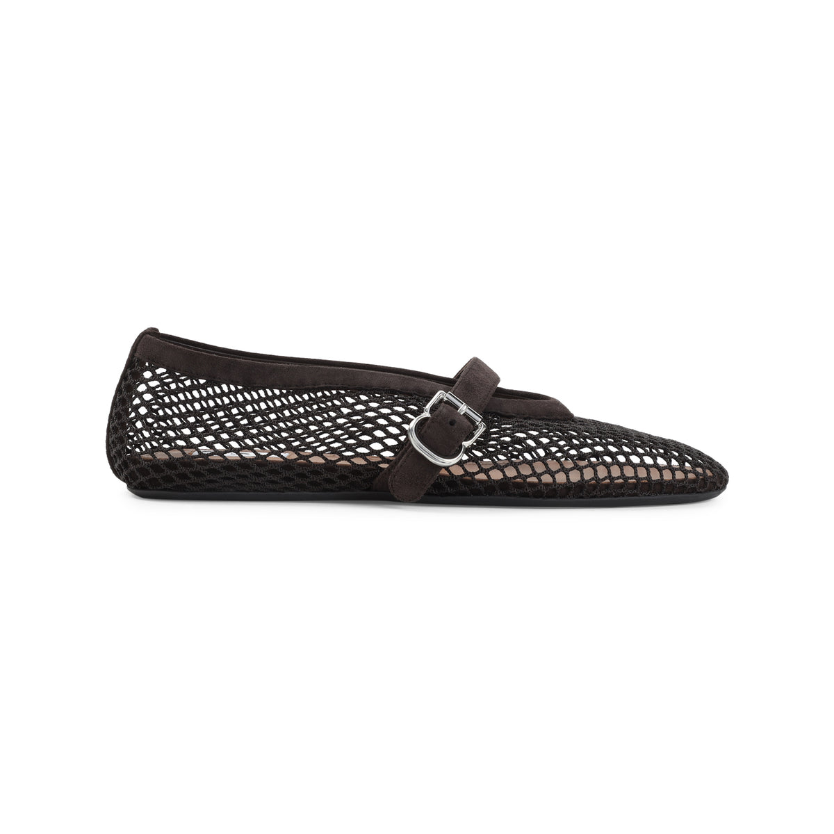 Alaïa Fishnet Suede Flat Ballerinas Women ALAIA