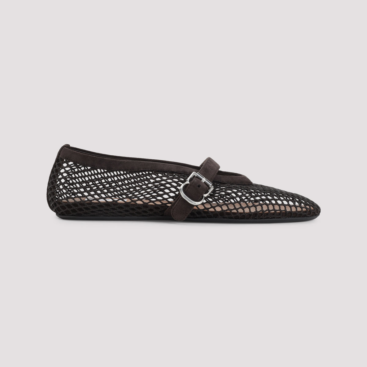Alaïa Fishnet Suede Flat Ballerinas Women ALAIA