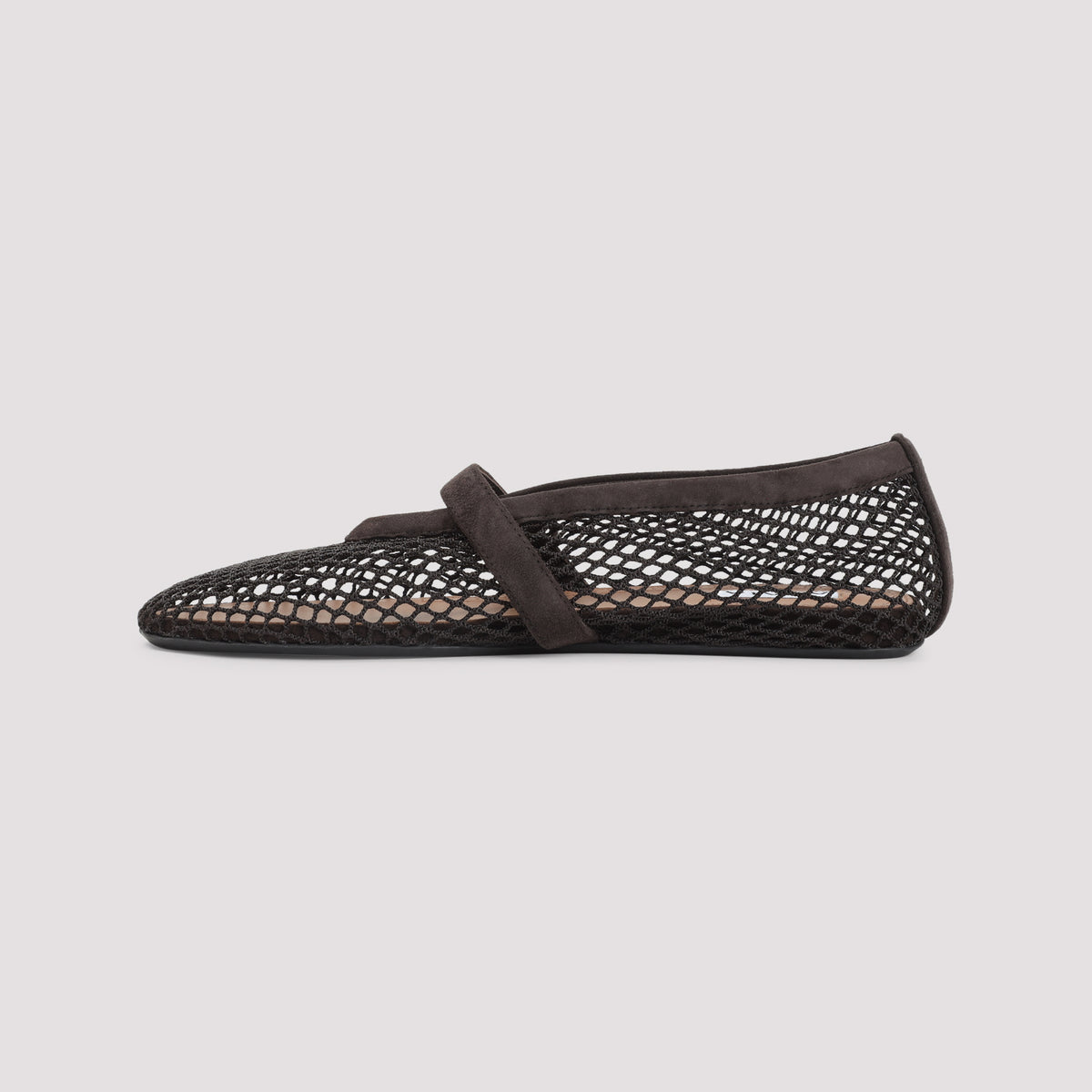 Alaïa Fishnet Suede Flat Ballerinas Women ALAIA