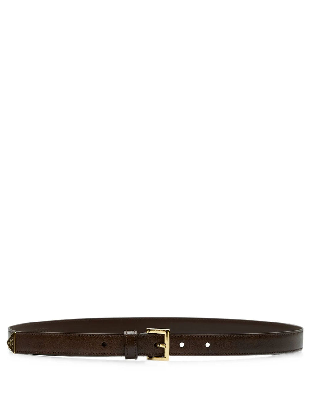 Prada Women Slim Leather Belt With Logo PRADA