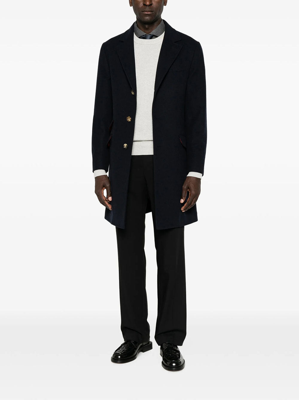 Brunello Cucinelli Men Cashmere Pullover With Patch BRUNELLO CUCINELLI