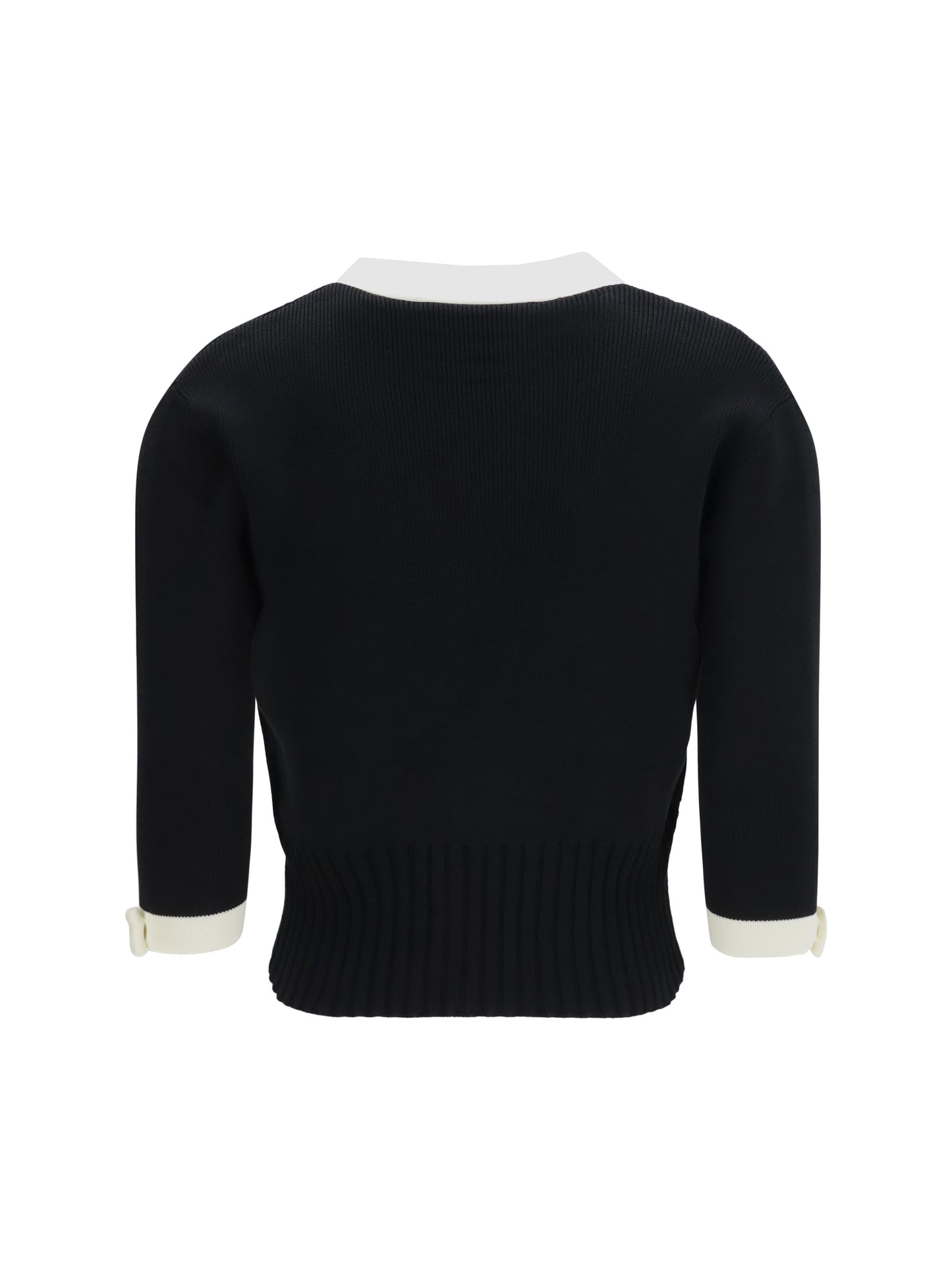 Valentino Women Bicolor V-Neck Cardigan VALENTINO