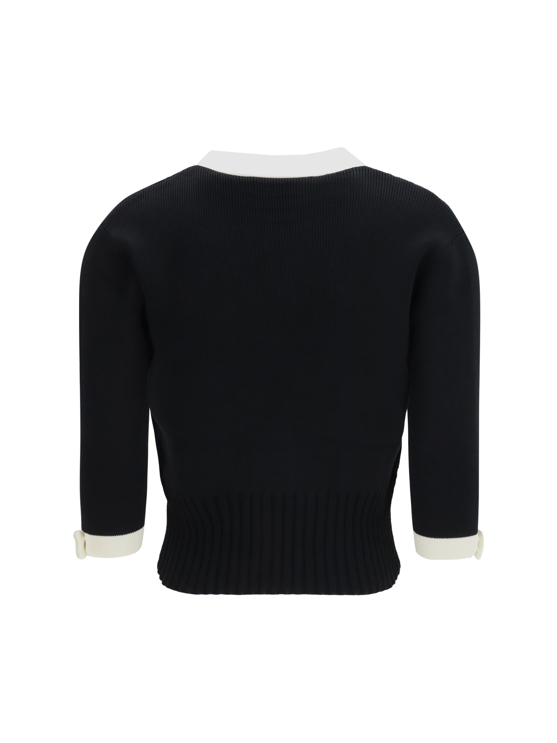Valentino Women Bicolor V-Neck Cardigan VALENTINO