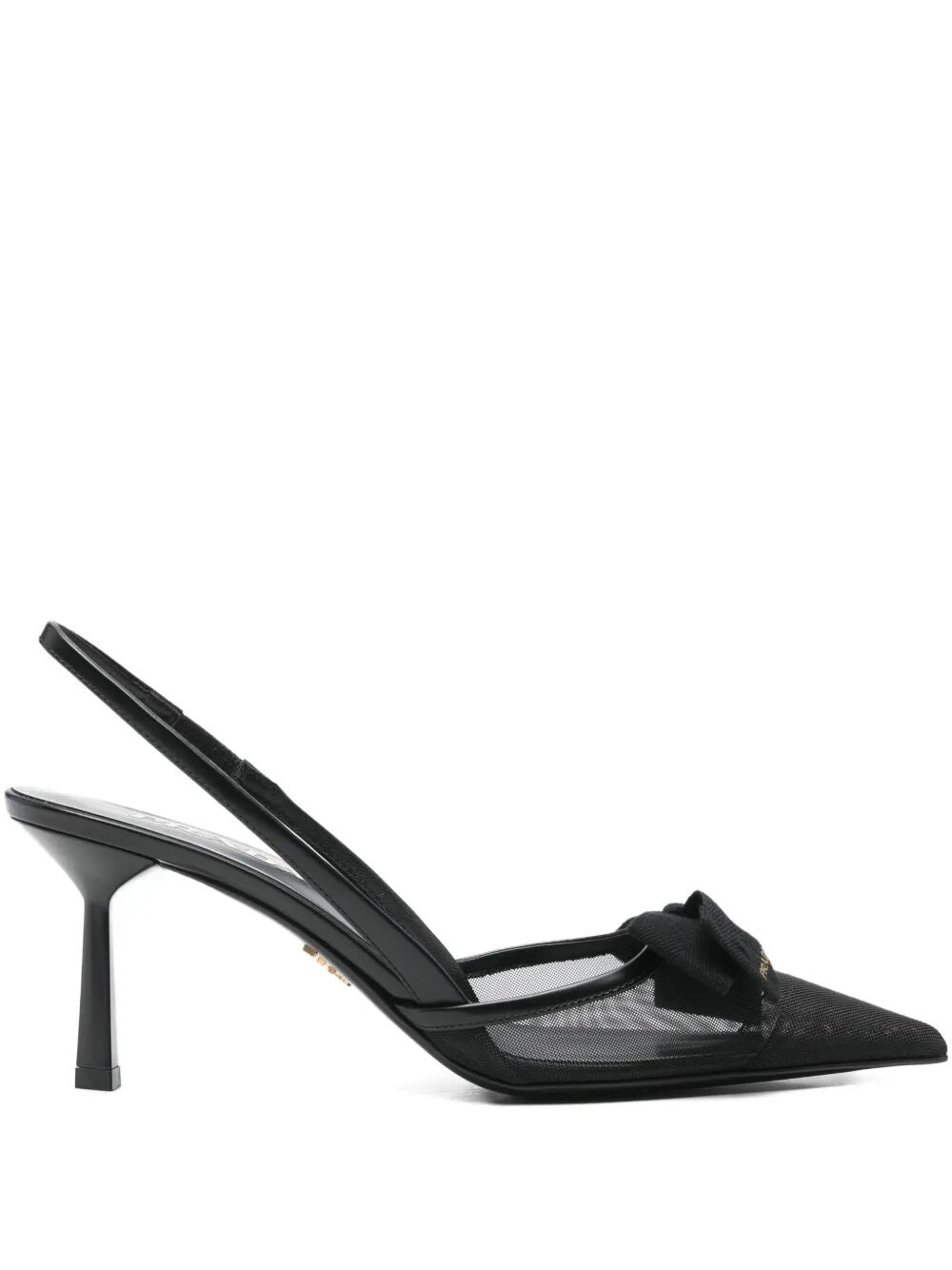 Prada Women Bow Detail Mesh Slingback Pumps PRADA