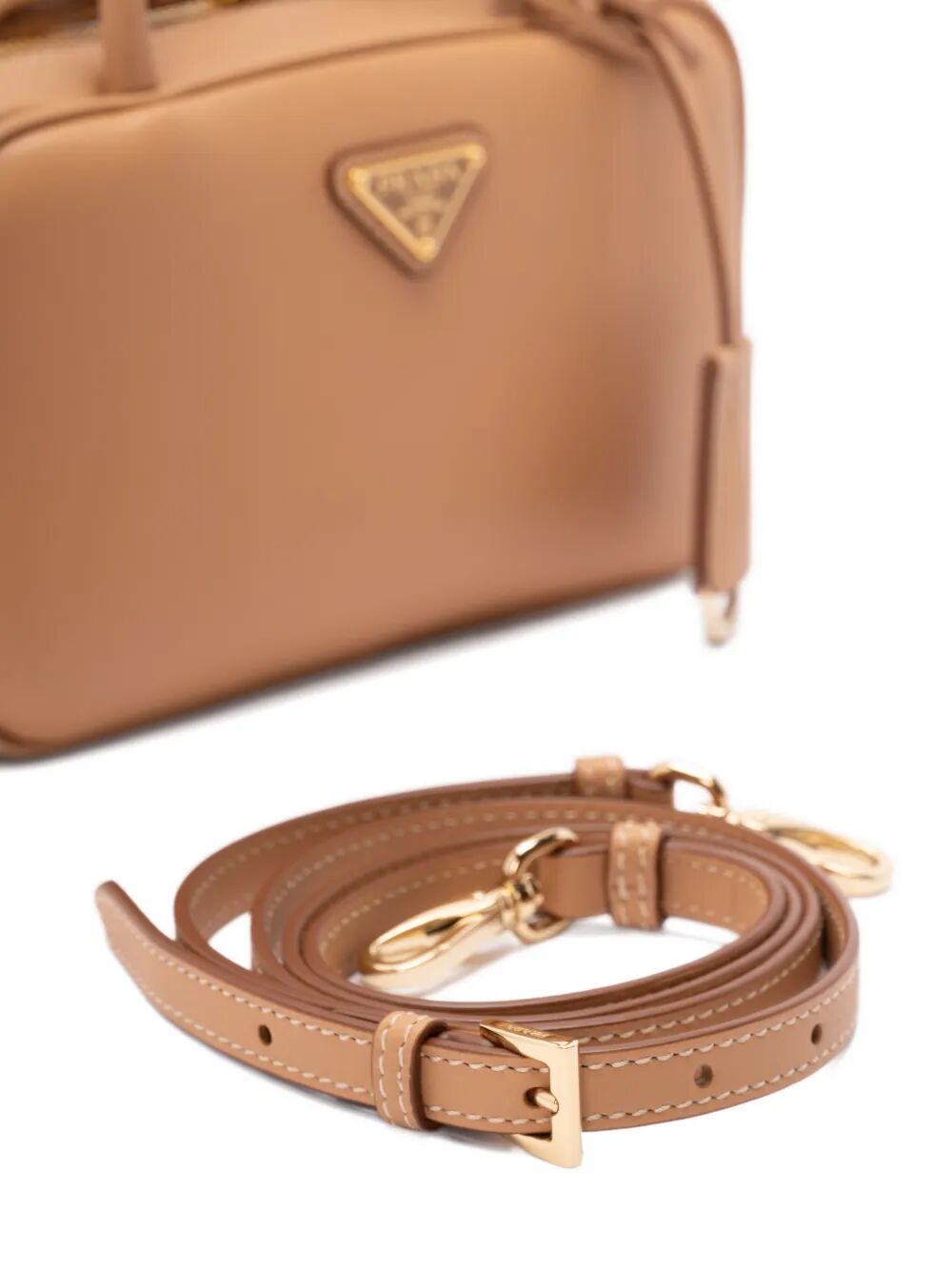 Prada Women Mini Leather Top Handle Bag With Shoulder Strap PRADA