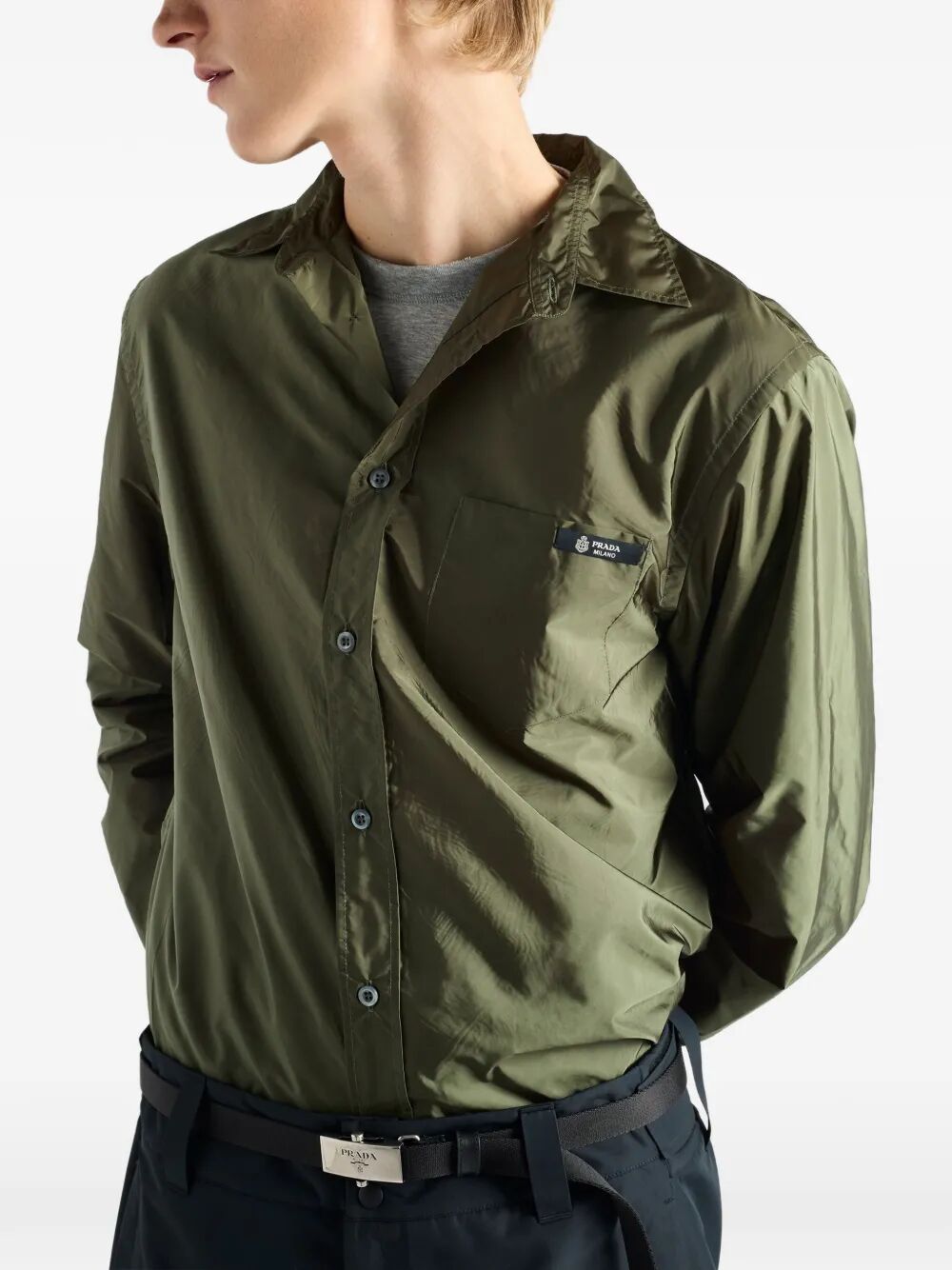 Prada Men Re-Nylon Classic Fit Shirt