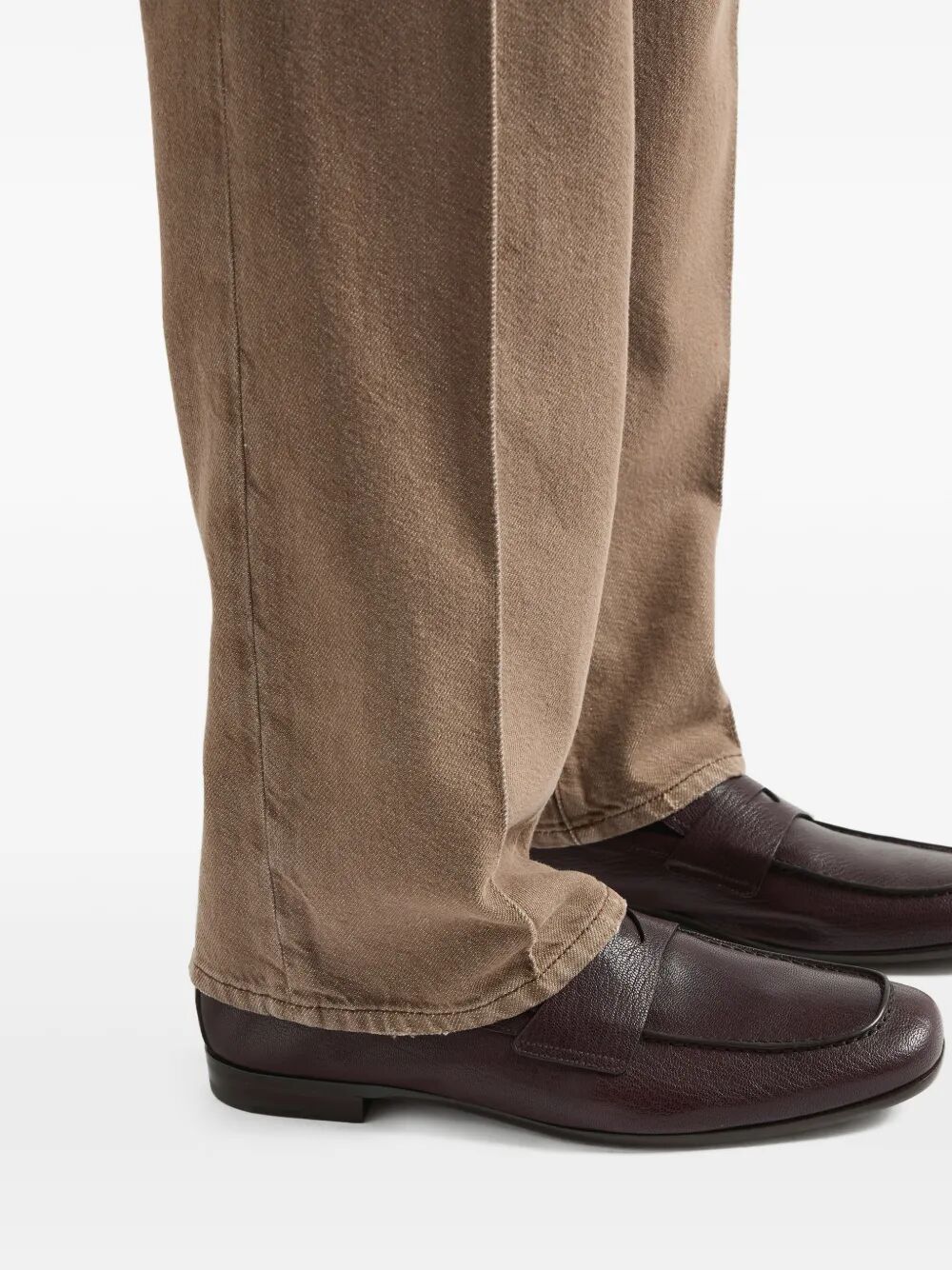 Prada Men Leather Loafers With Band PRADA