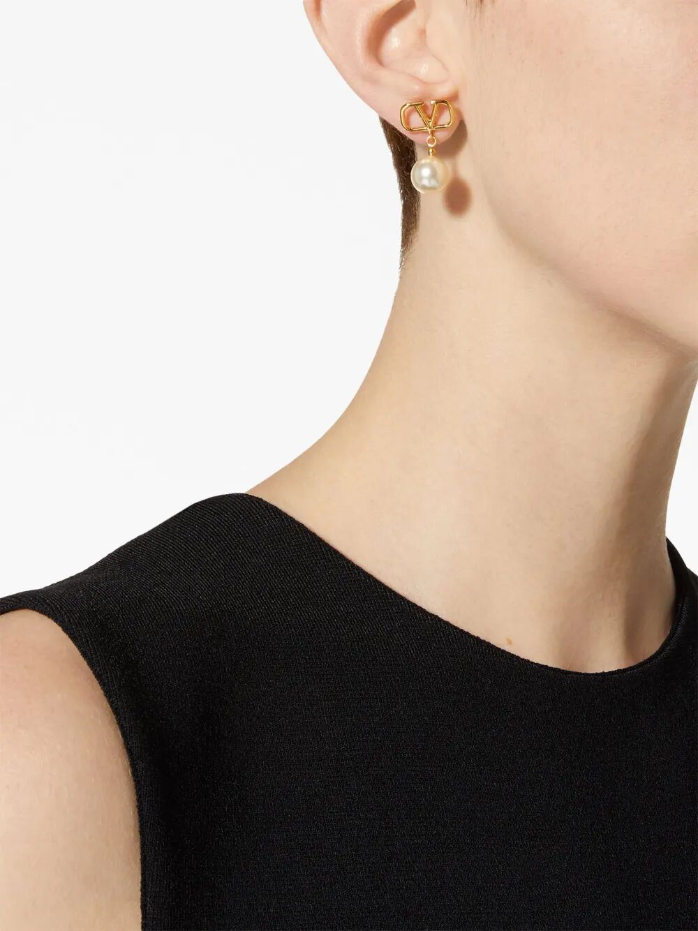 Valentino Garavani Women Vlogo Signature Earrings With Swarovski® Pearls VALENTINO GARAVANI