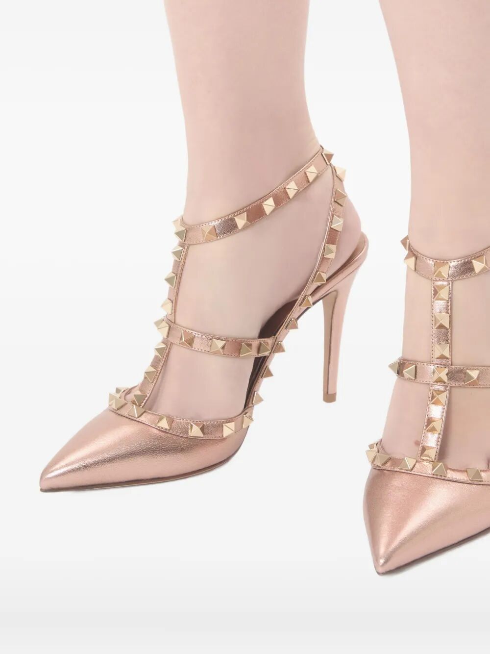 Valentino Garavani Women Rockstud Laminated Nappa Leather Pumps 100 VALENTINO GARAVANI