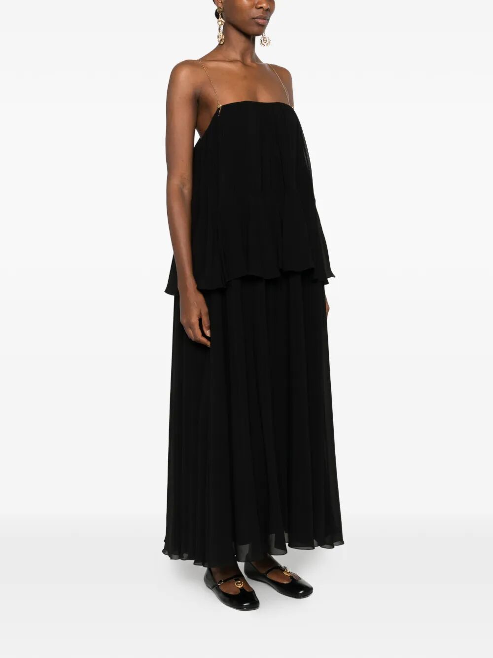 Chloe Women Sleeveless Long Dress In Silk Georgette CHLOE