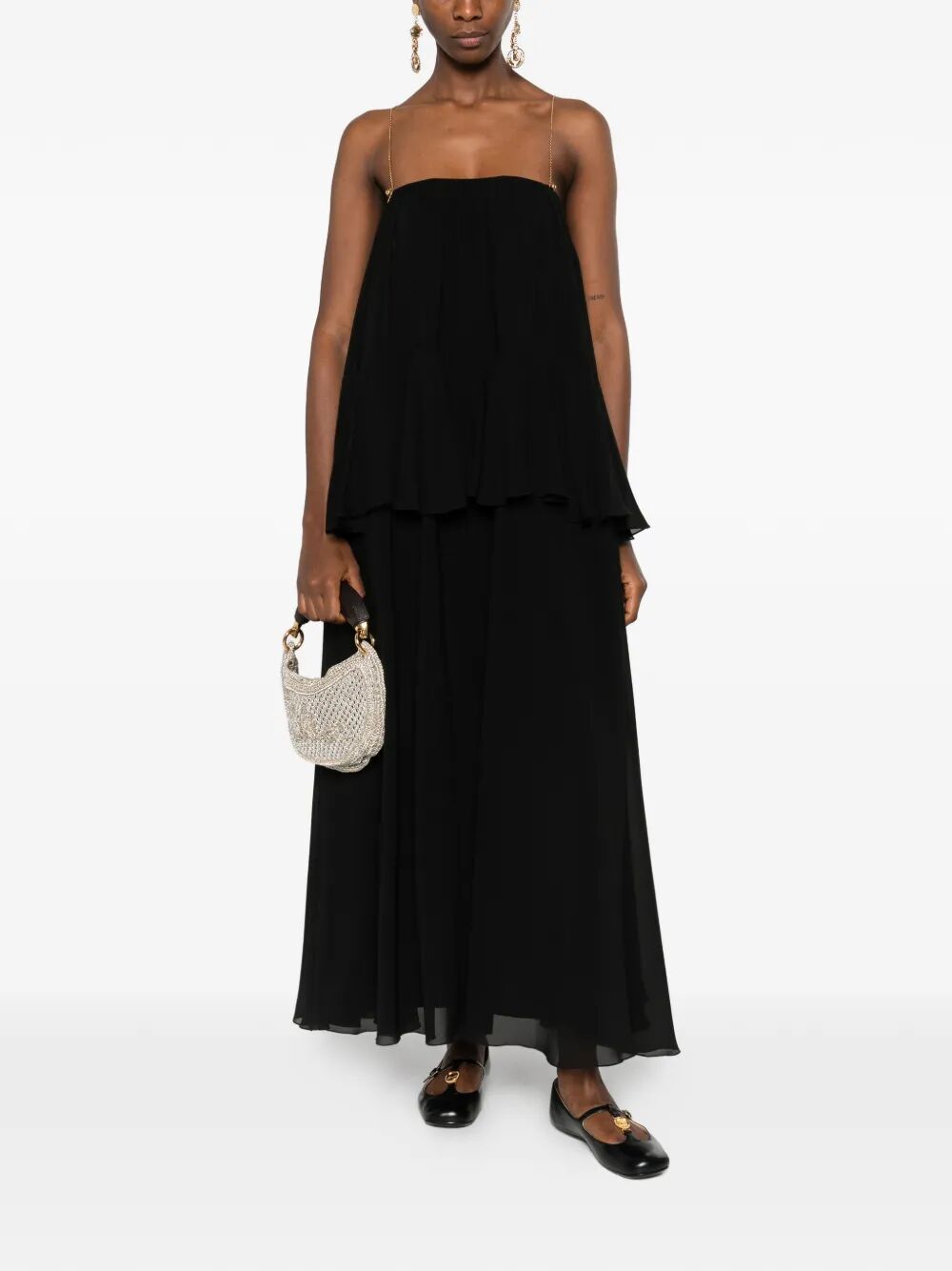 Chloe Women Sleeveless Long Dress In Silk Georgette CHLOE