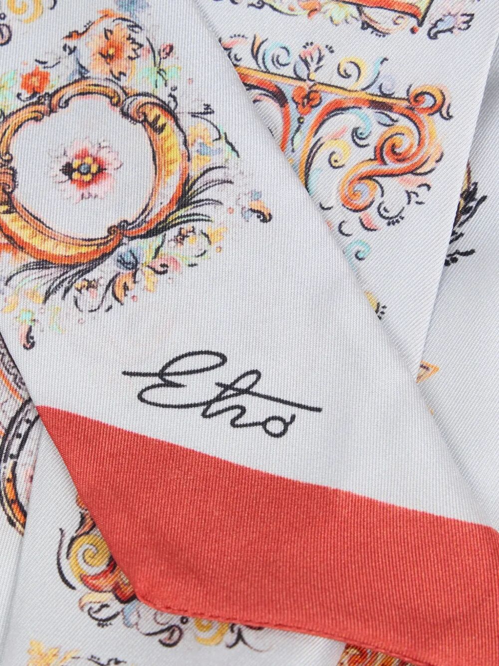Etro Women Silk Paisleyina With Logo And Floral Paisley Motif ETRO