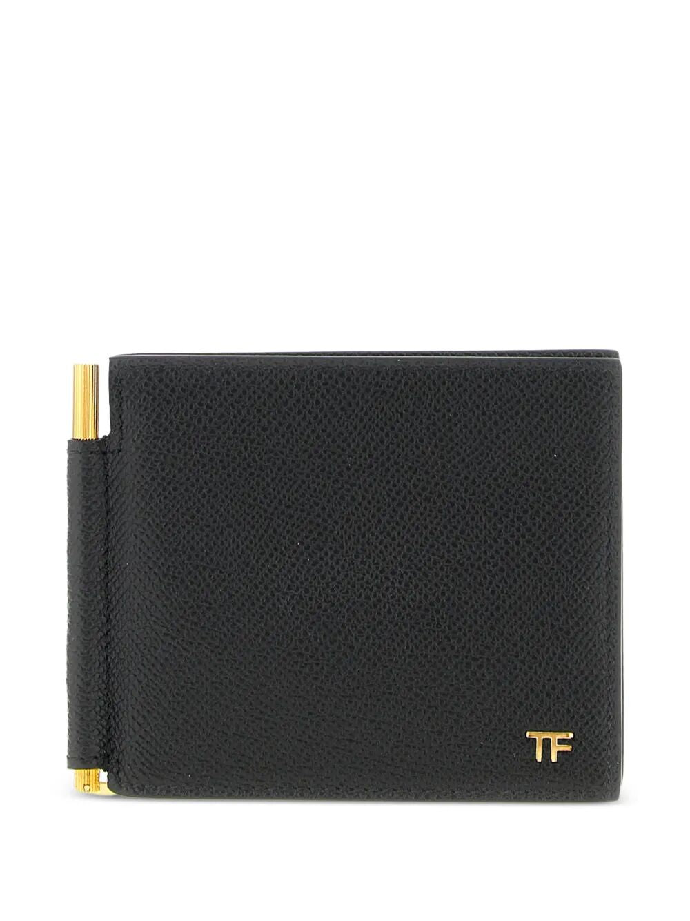 Tom Ford Men Grained Leather Money Clip Wallet TOM FORD