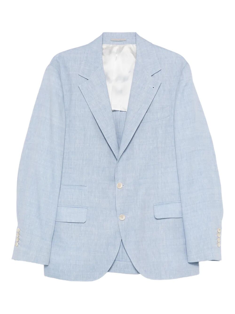 Brunello Cucinelli Men Linen And Virgin Wool Chevron Deconstructed Jacket BRUNELLO CUCINELLI