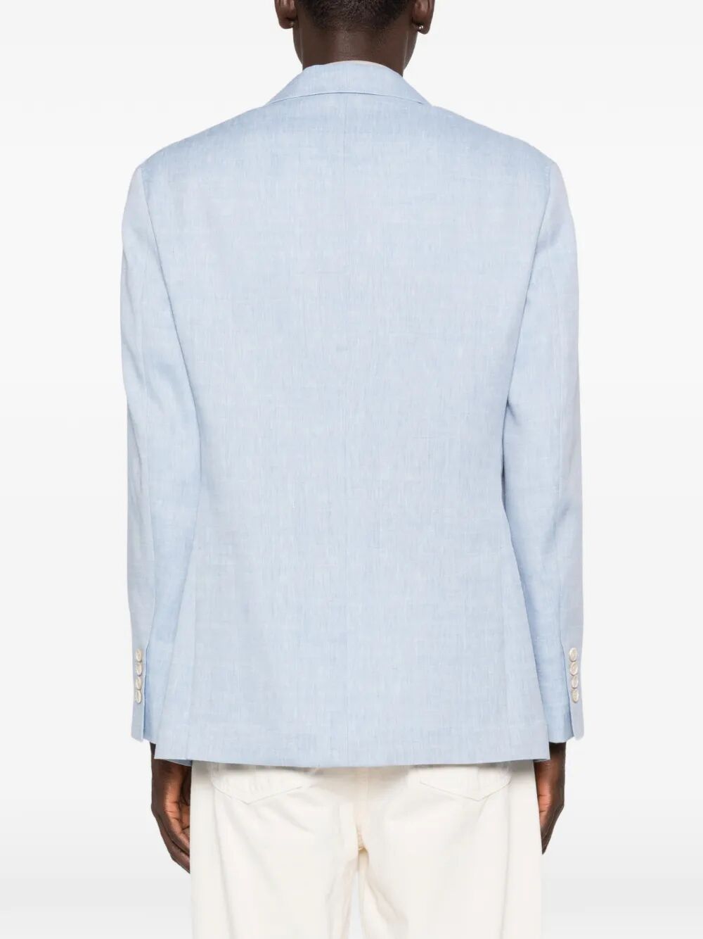 Brunello Cucinelli Men Linen And Virgin Wool Chevron Deconstructed Jacket BRUNELLO CUCINELLI