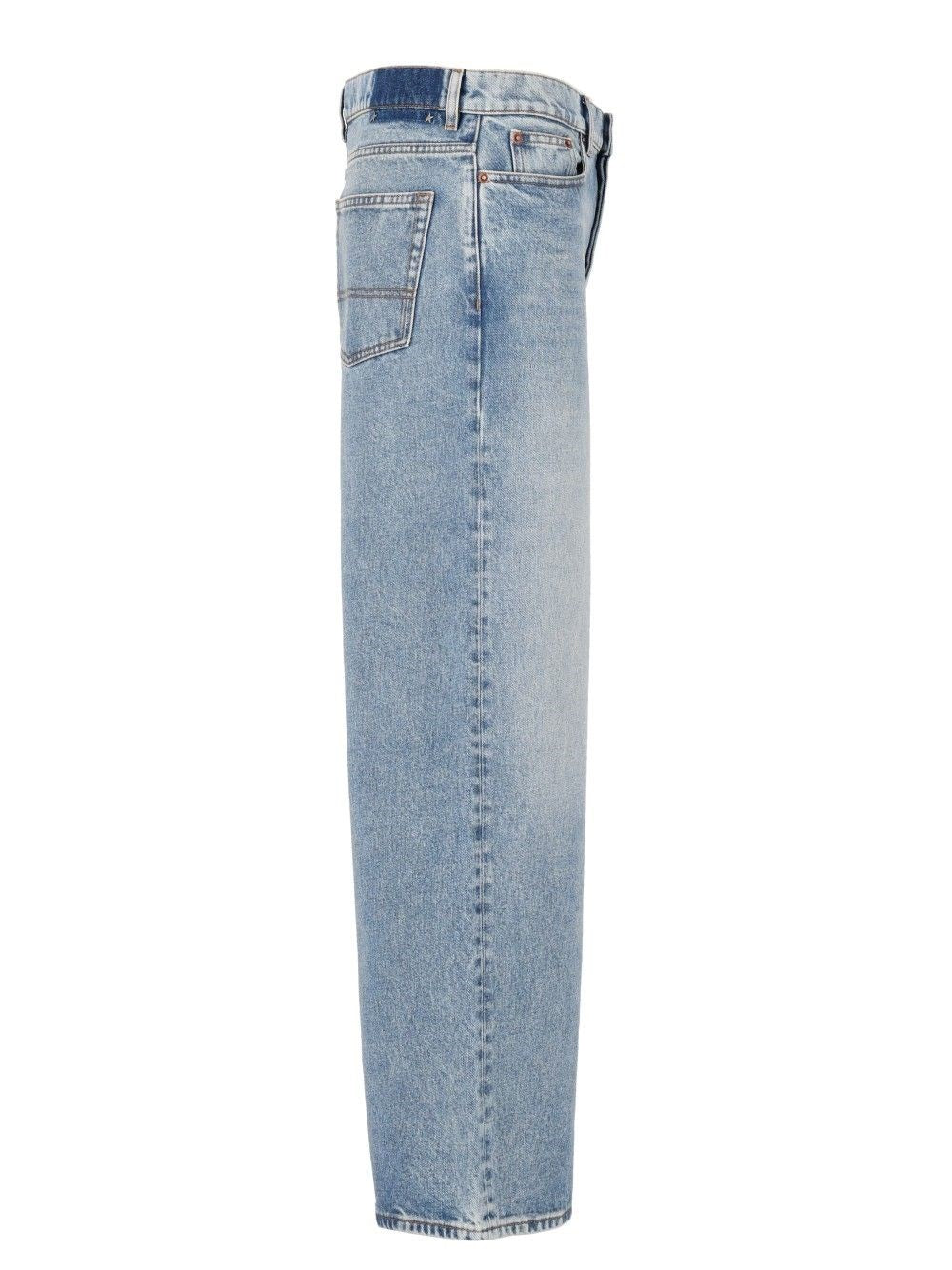 Golden Goose Men Boyfriend Jeans In Stone Washed Light Blue Denim GOLDEN GOOSE