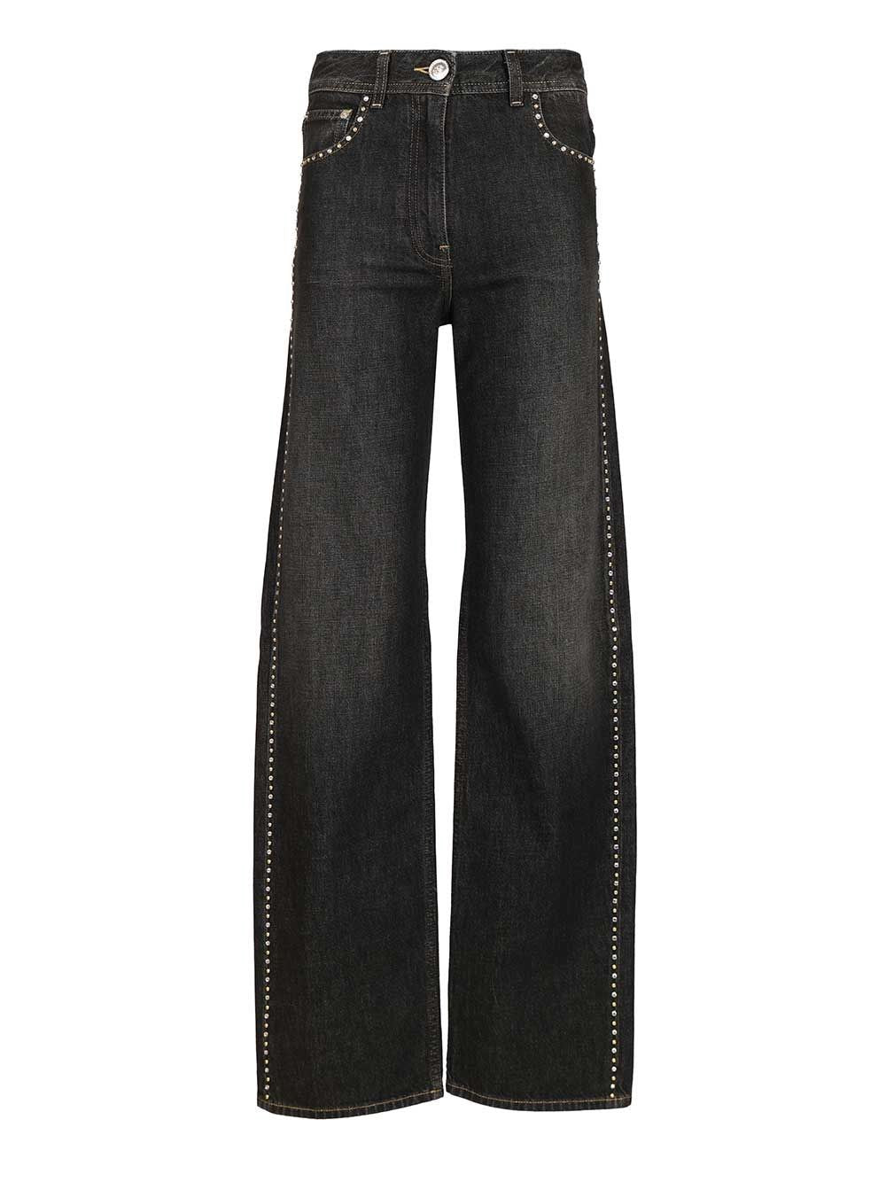 Versace Women Regular High-Waisted Decorated Jeans VERSACE