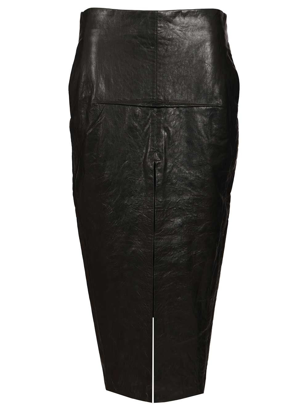 Rick Owens Women Leather Long Skirt RICK OWENS