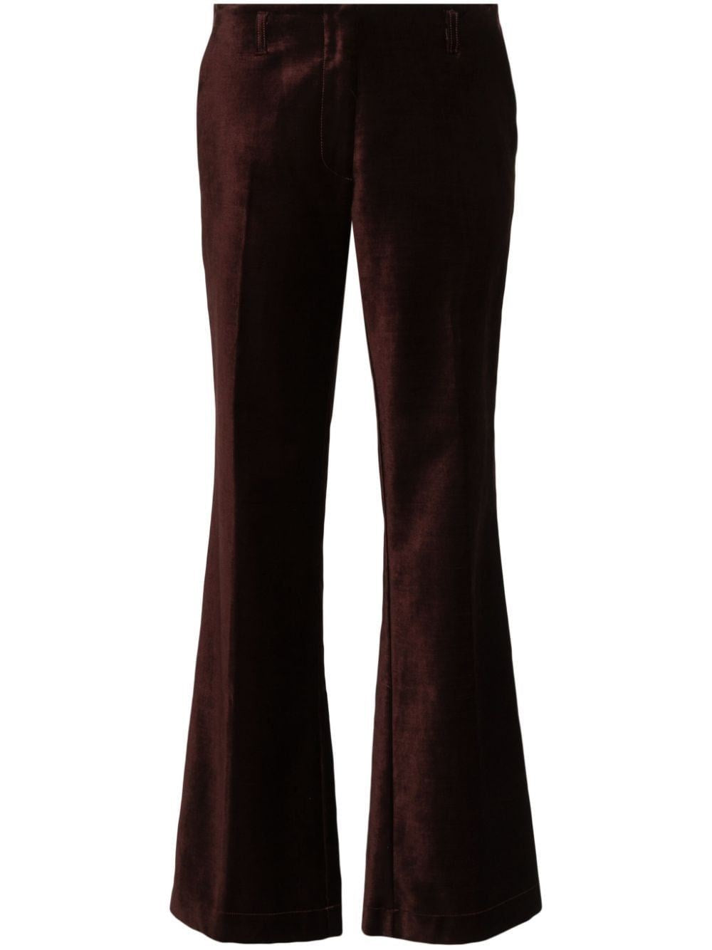 Forte_Forte Women Cotton Viscose Stretch Velvet Trumpet Shaped Pants FORTE FORTE