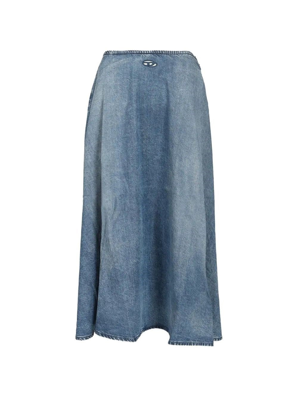 Diesel Women Wide Skirt In Flowing Denim DIESEL