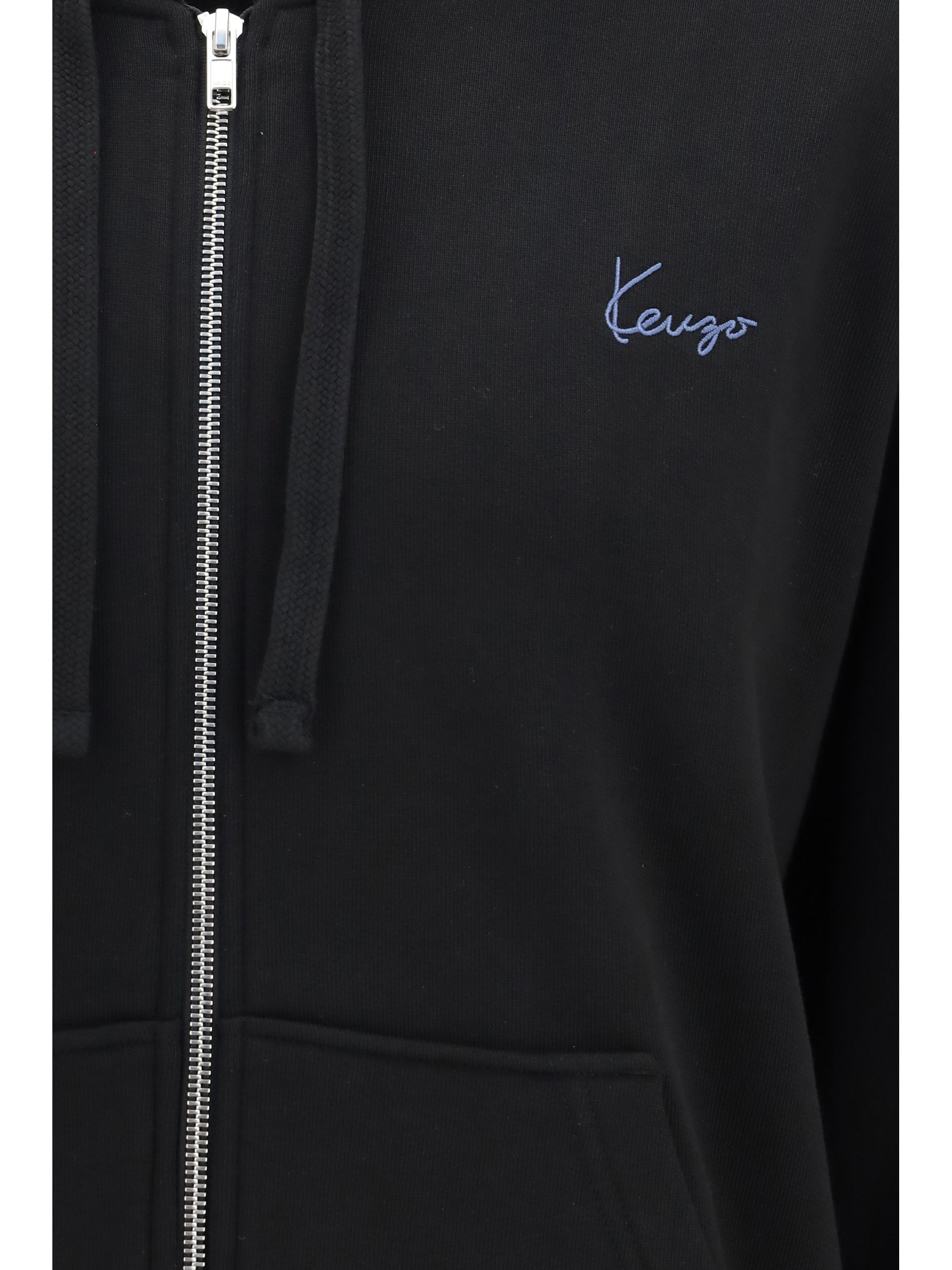 Kenzo Men Kenzio Signature Embroidered Cotton Zip Hoodie KENZO