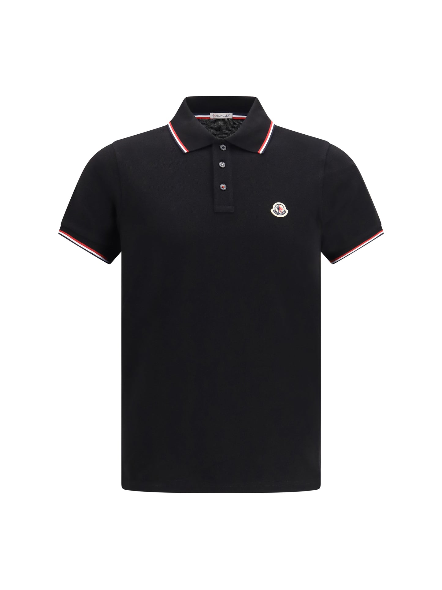 Moncler Men Polo Shirt In Cotton Piqué With Tricolour Details MONCLER