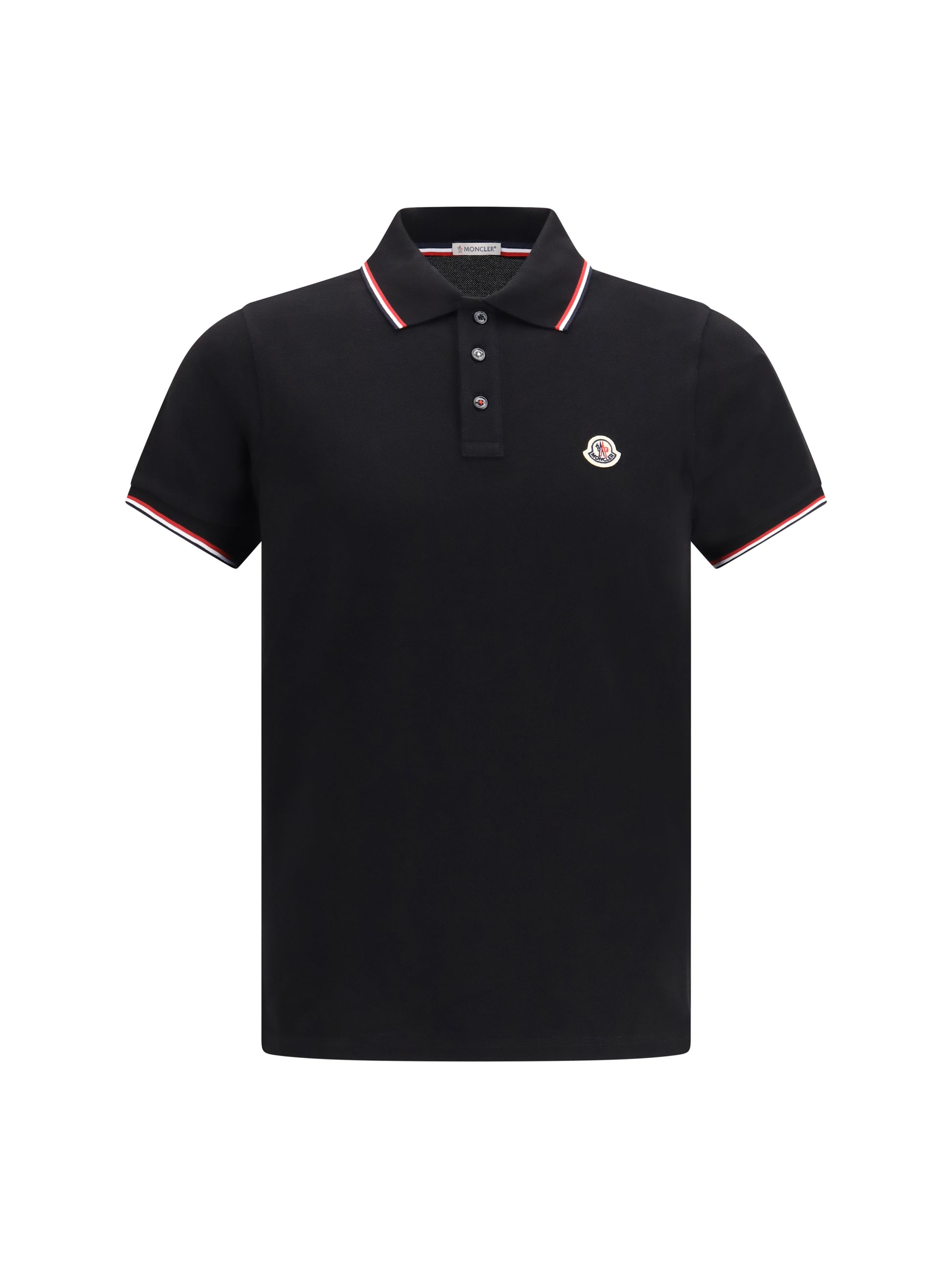 Moncler Men Polo Shirt In Cotton Piqué With Tricolour Details MONCLER