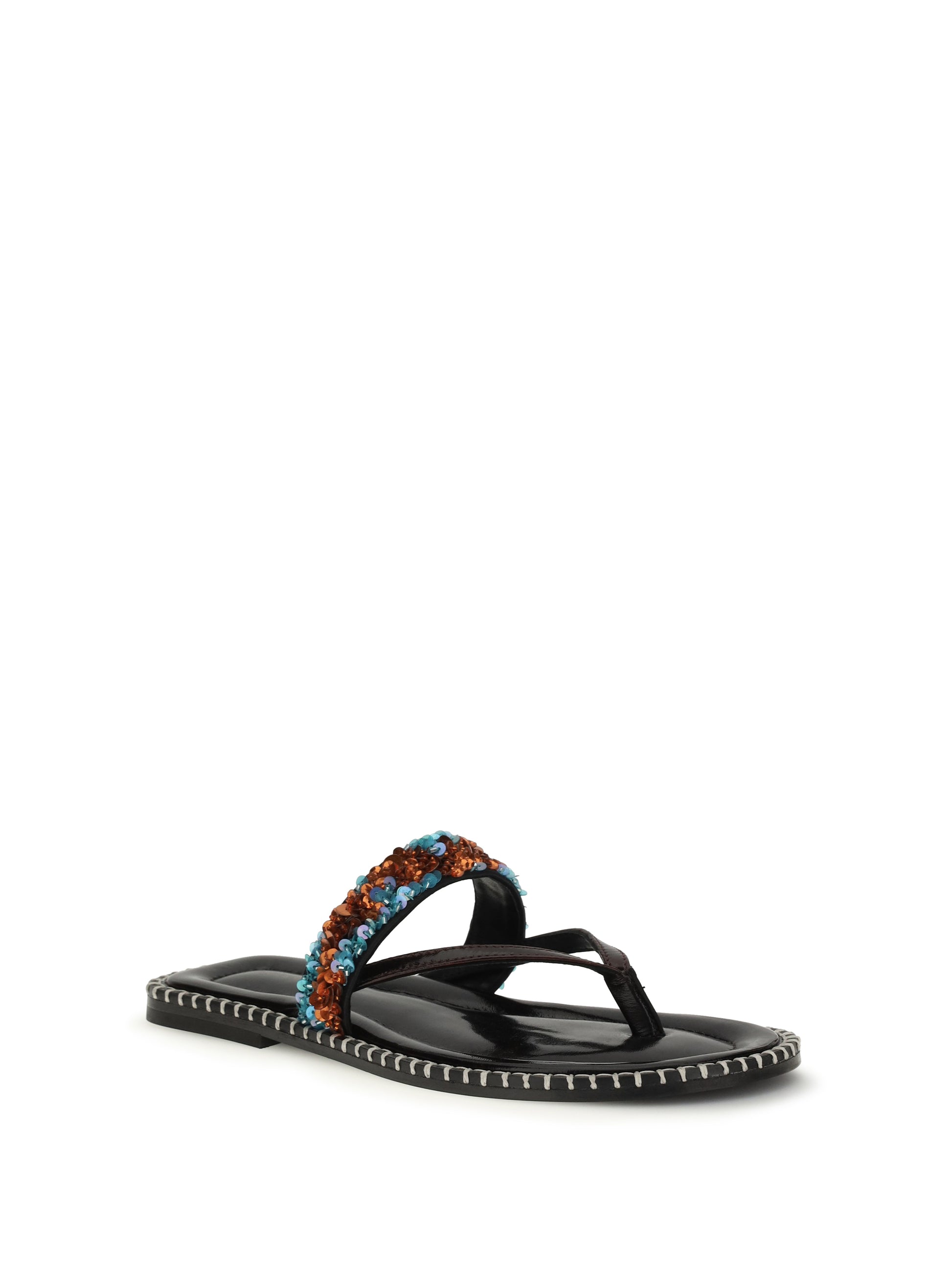 Dries Van Noten Women Slip-On Leather Sandals With Sequins DRIES VAN NOTEN