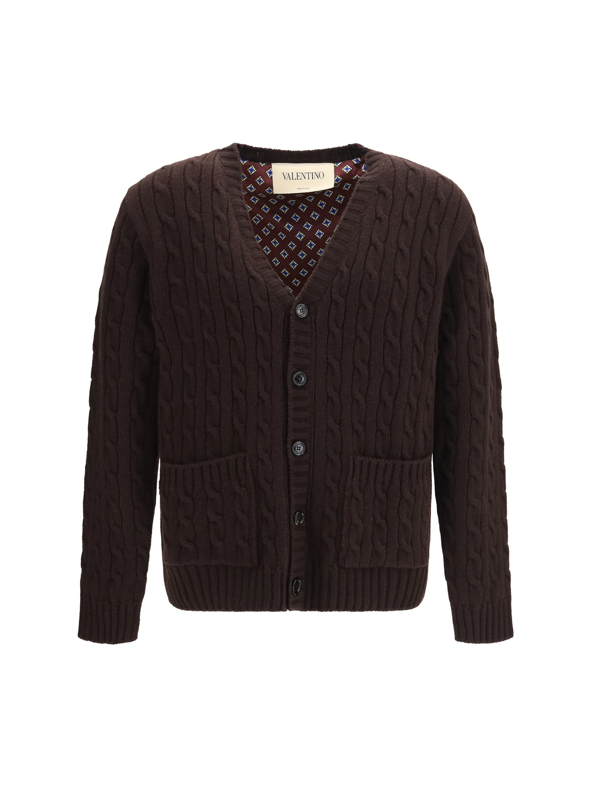 Valentino Men Virgin Wool V-Neck Cardigan VALENTINO