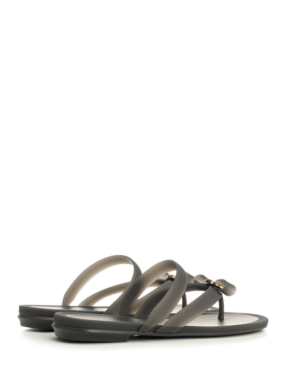Ferragamo Women Vara Flip-Flops With Jelly Bow FERRAGAMO