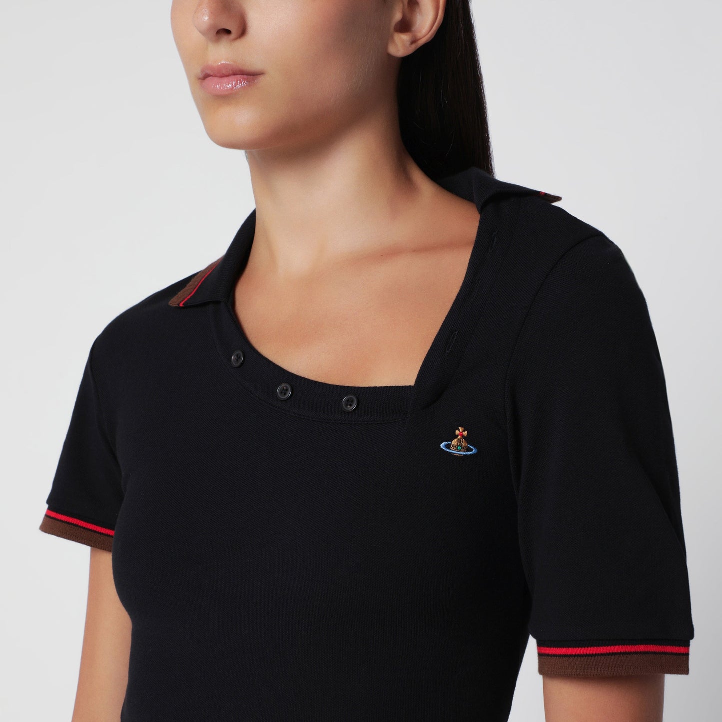 Vivienne Westwood Glory Black Cotton Pique Polo Dress Women VIVIENNE WESTWOOD