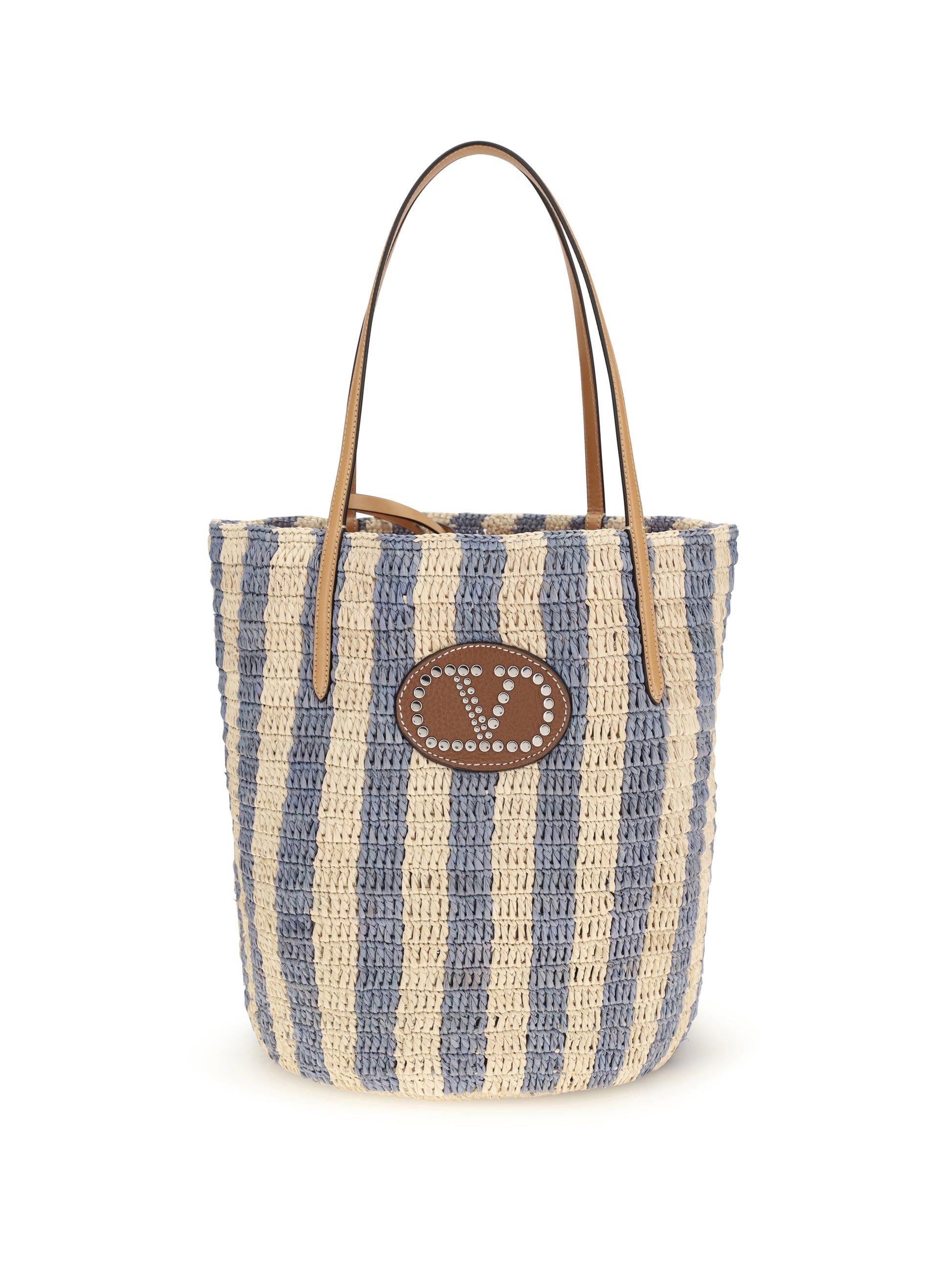 Valentino Garavani Women Striped Raffia Bucket Bag VALENTINO GARAVANI