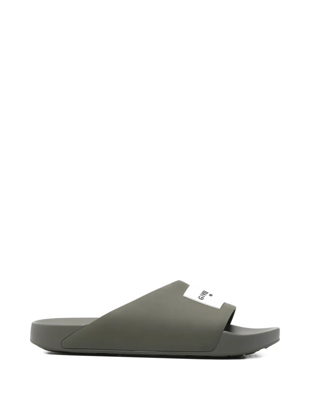 Givenchy Men Label Slide Flat Mules In Rubber GIVENCHY