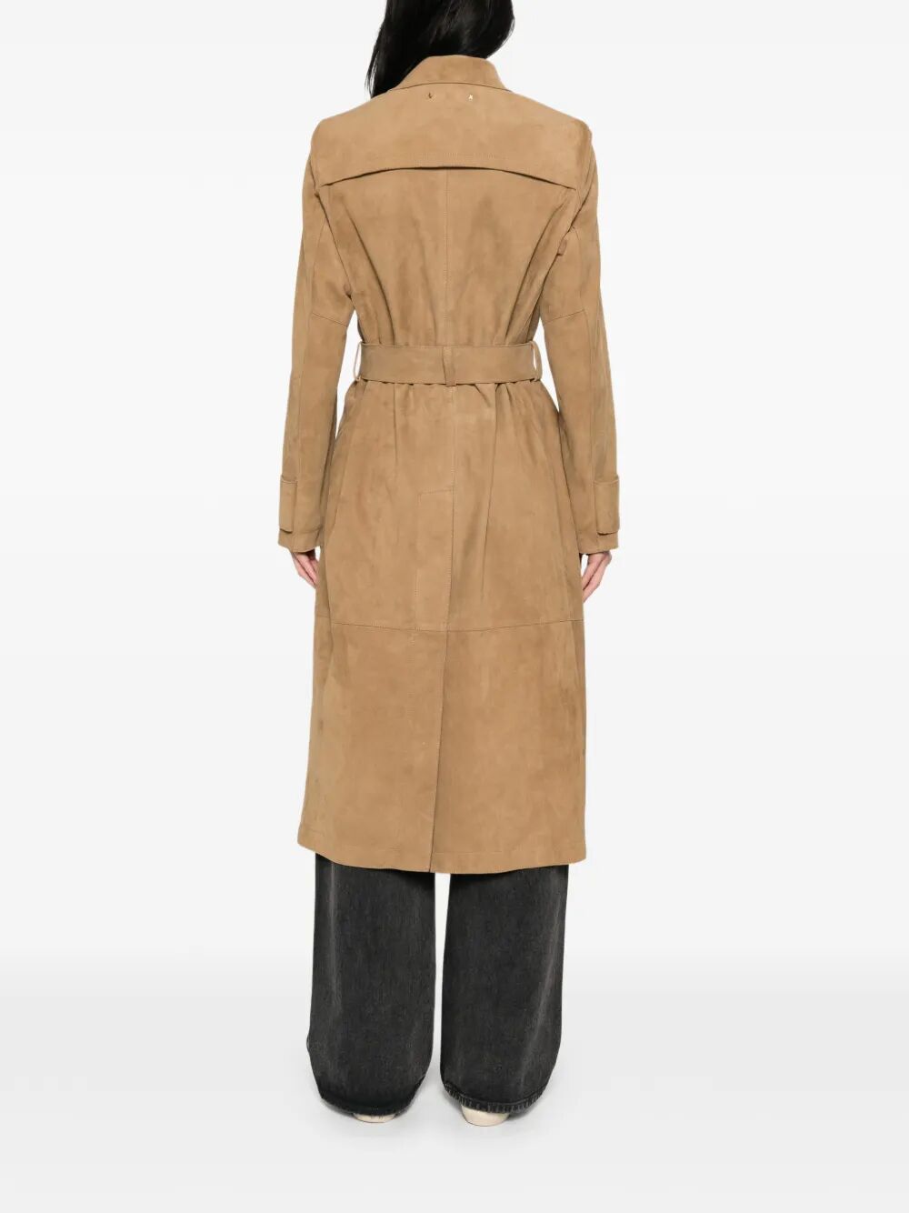 Golden Goose Women Waxed Treatment With Lived-In Effect Suede Trench Coat GOLDEN GOOSE